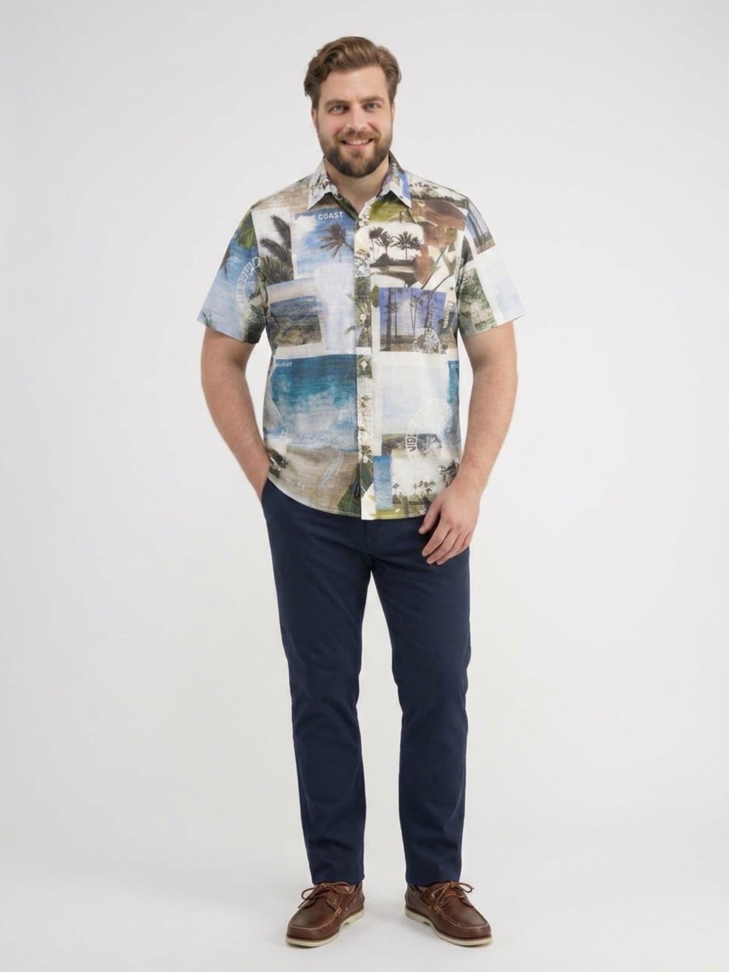 LERROS Kurzarmhemd »Bequemes Stretch Hawaii-Kurzarmhemd, große Größen«