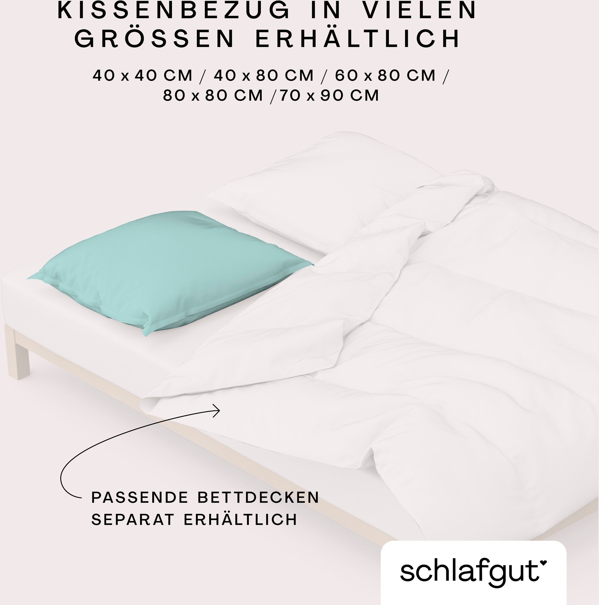 Schlafgut Kissenbezug »Premium Kissenbezug Knitted Jersey (1 St)« Ton-in-Ton Reißverschluss, Bio-Baumwolle mit Elasthan, Uni, OEKO Tex