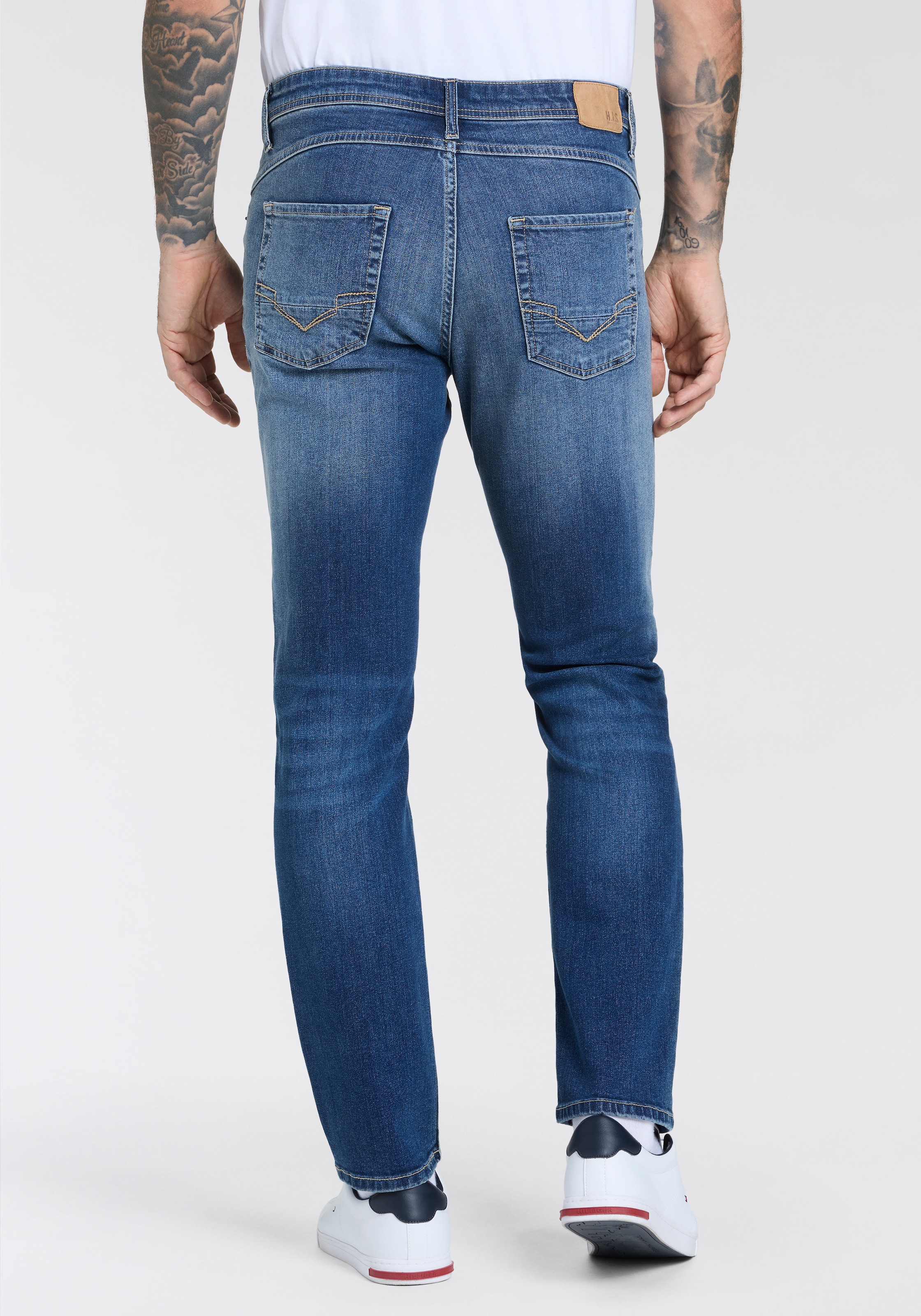 H.I.S Straight-Jeans »NEW DALE«, gerades Bein, mit Used-Effekten, niedrige Leibhöhe