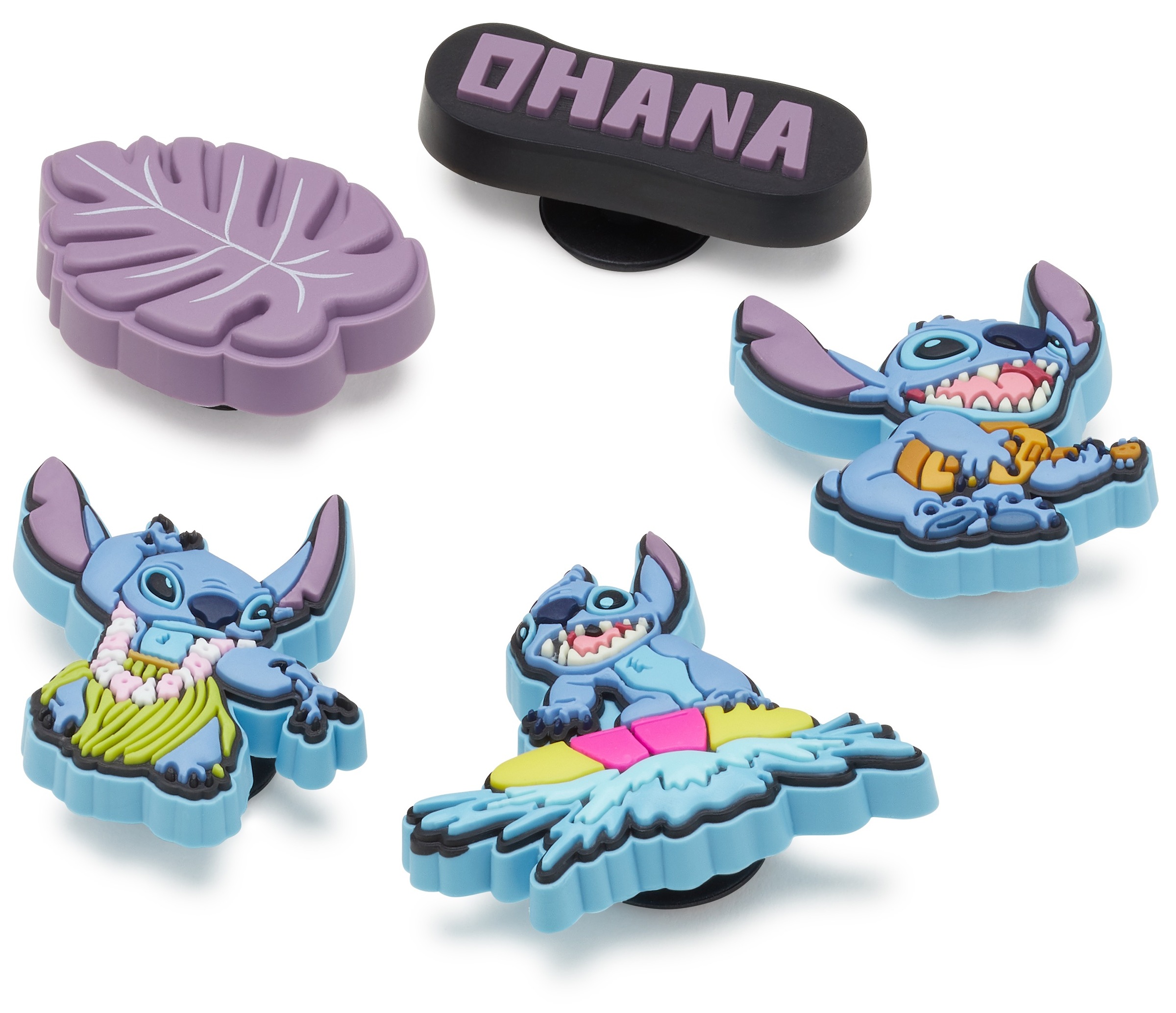 Crocs Schuhanstecker »Jibbitz™ Stitch Tropical« Set, Kein Spielzeug. Nicht für Kinder unter 3 Jahren geeignet, 5 Stk. , Charm, Anstecker, Schuh-Anstecker von Lilo und Stich