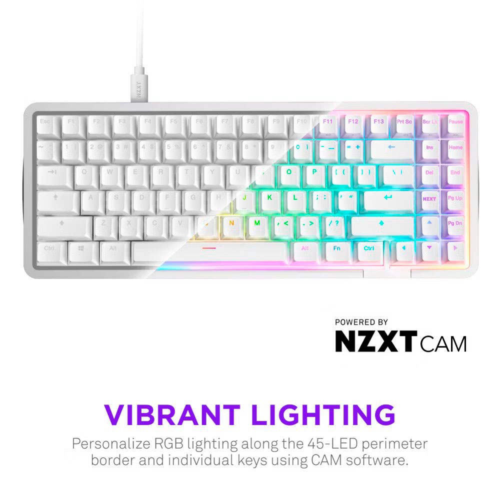 NZXT Gaming-Tastatur »Function Elite MiniTKL«, (Anpassbare Höhe-Fn-Tasten-USB-Anschluss-Profil-Speicher-Profil-Speicher)