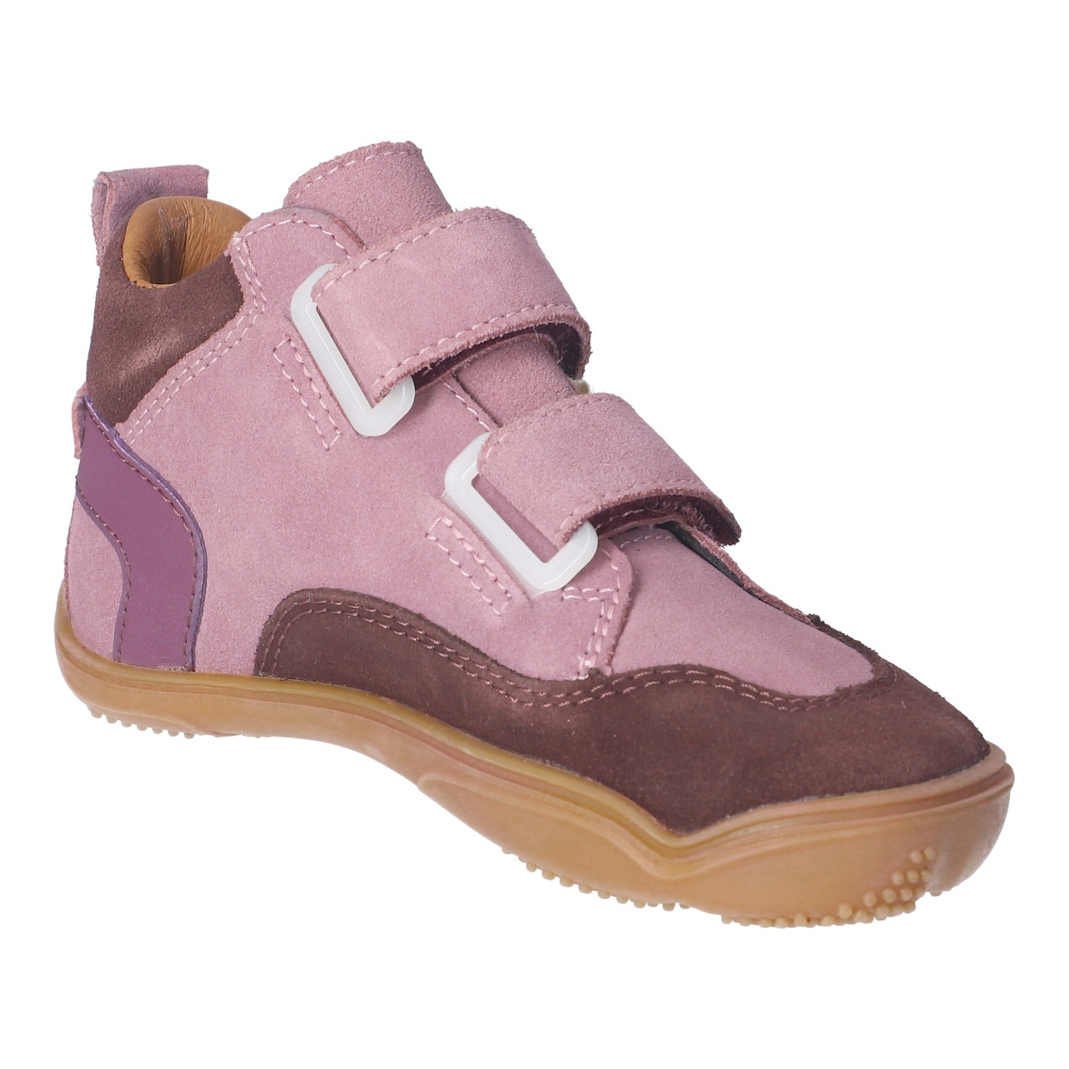 qnuffs Barfußschuh »Kastanie«  Klettschuh, mit Namensschild an der Ferse, kürzbarer Klettriemen