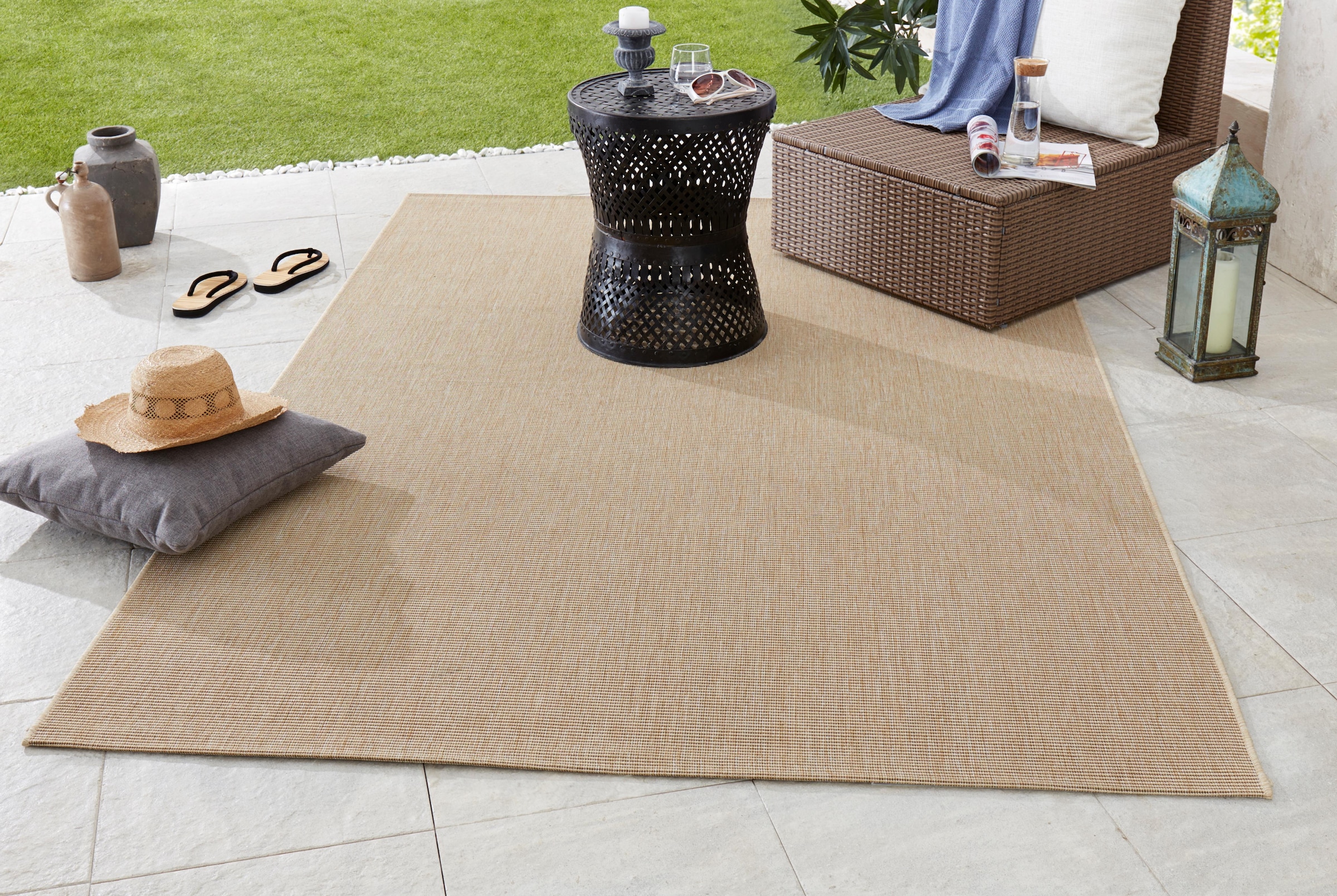 NORTHRUGS Teppich »Match«, rechteckig, 8 mm Höhe, In-& Outdoor, Kurzflor, Läufer, Modern, Unifarben, Wohnzimmer, Balkon