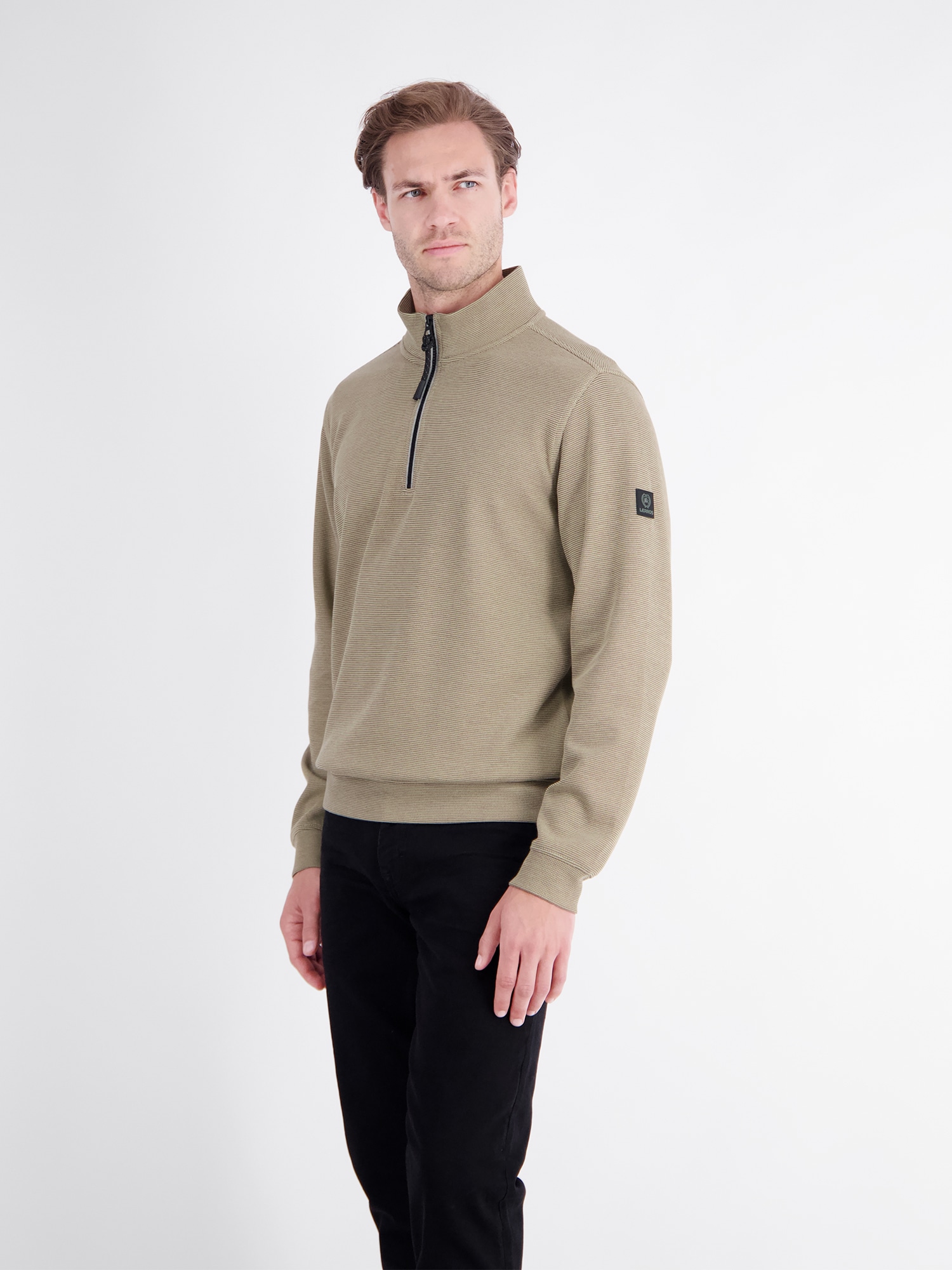 LERROS Sweatshirt »Hochwertiger Troyer aus Mischgewebe mit feiner Rippstruktur«
