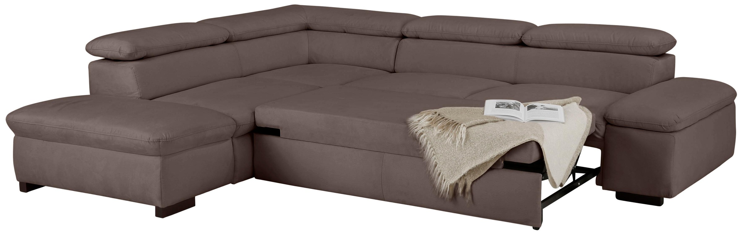 Home affaire Ecksofa »Alberto L-Form«, mit Kopfteilverstellung, wahlweise mit Bettfunktion