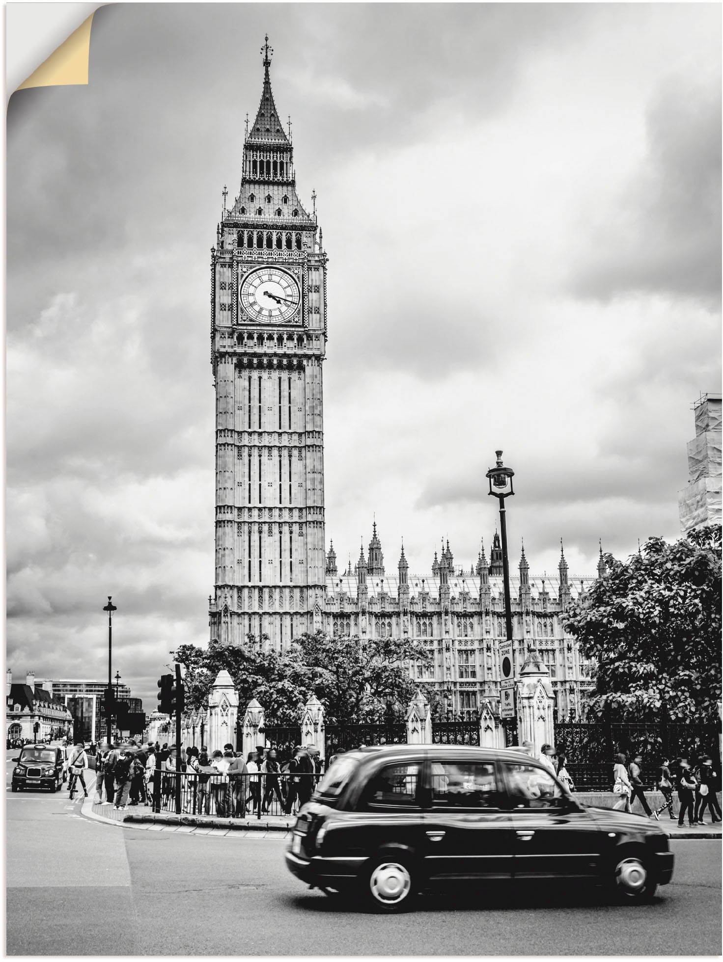 Artland Wandbild »London Taxi und Big Ben«, Gebäude, (1 St.), in vielen Größen & Produktarten - Alubild / Outdoorbild für den Außenbereich, Leinwandbild, Poster, Wandaufkleber / Wandtattoo auch für Badezimmer geeignet