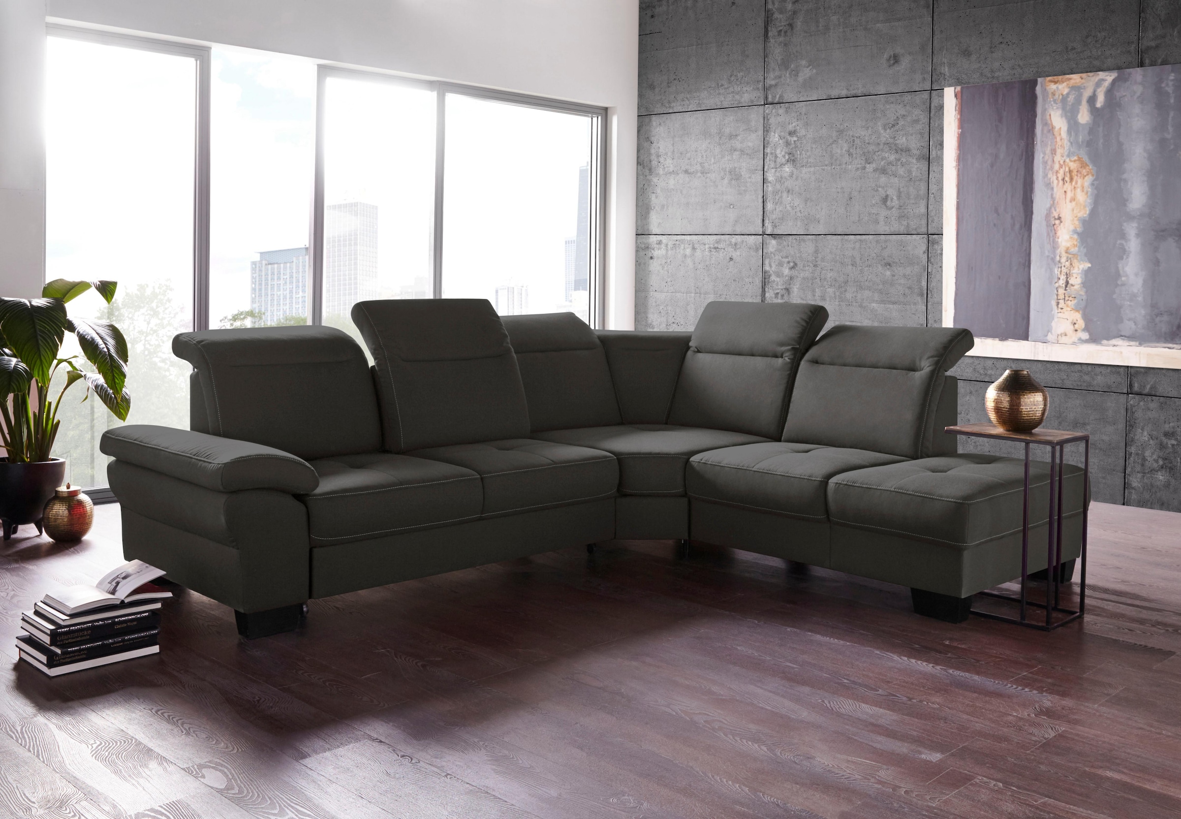 Home affaire Ecksofa »Cornwall L-Form« incl. Sitztiefenverstellung, mit Bettfunktion und Kopfteilverstellung