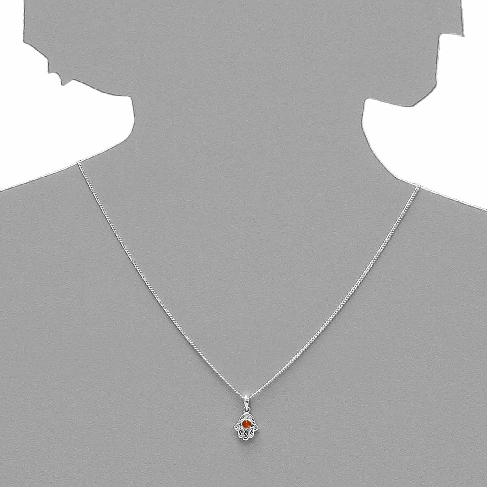 OSTSEE-SCHMUCK Kette mit Anhänger »- kleine Hand - Silber 925/000 - Bernstein«