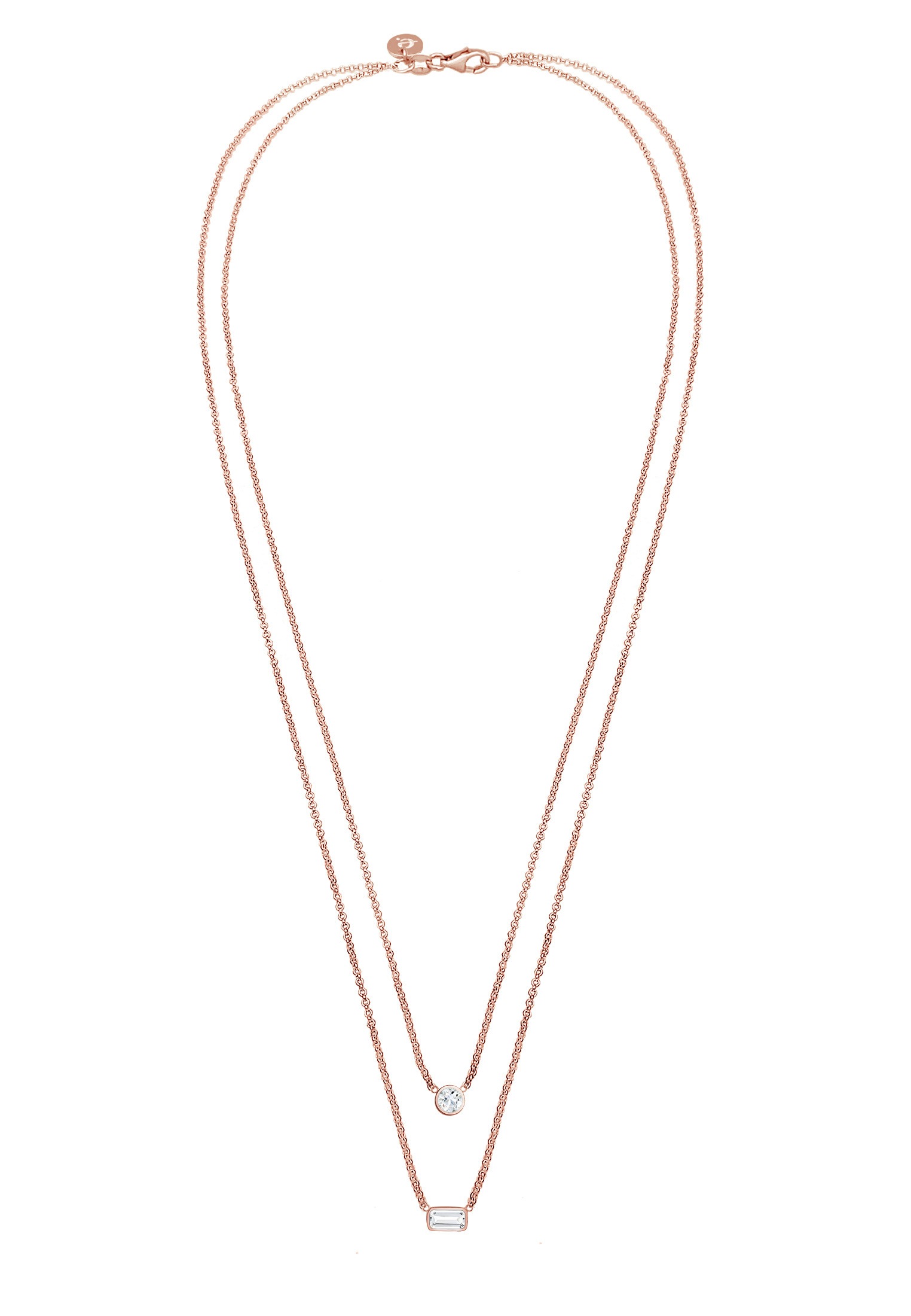 Elli Premium Silberkette »Halskette Layer mit Topas Edelstein 925 Sterling Silber«