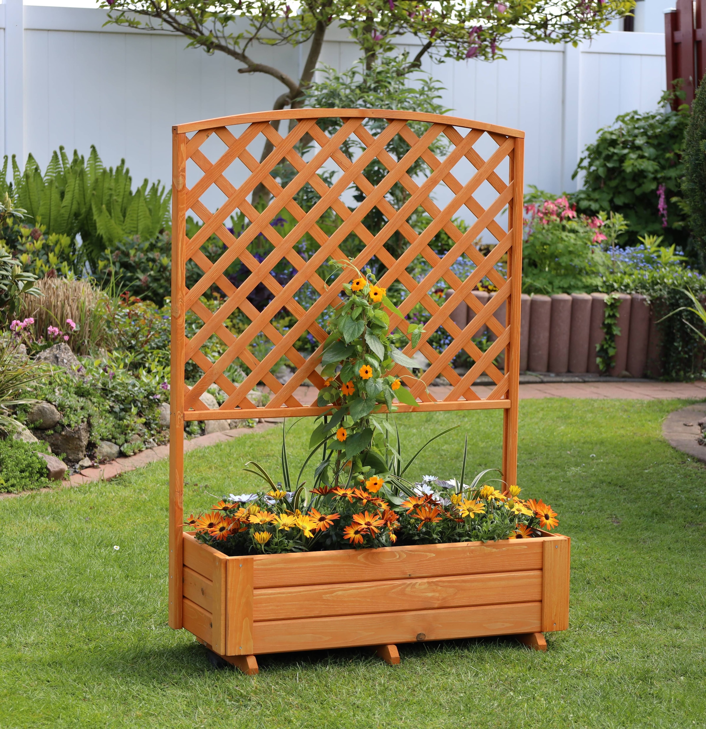 promadino Spalier mit Pflanzkasten, BxT: 91x41 cm, versch. Höhen