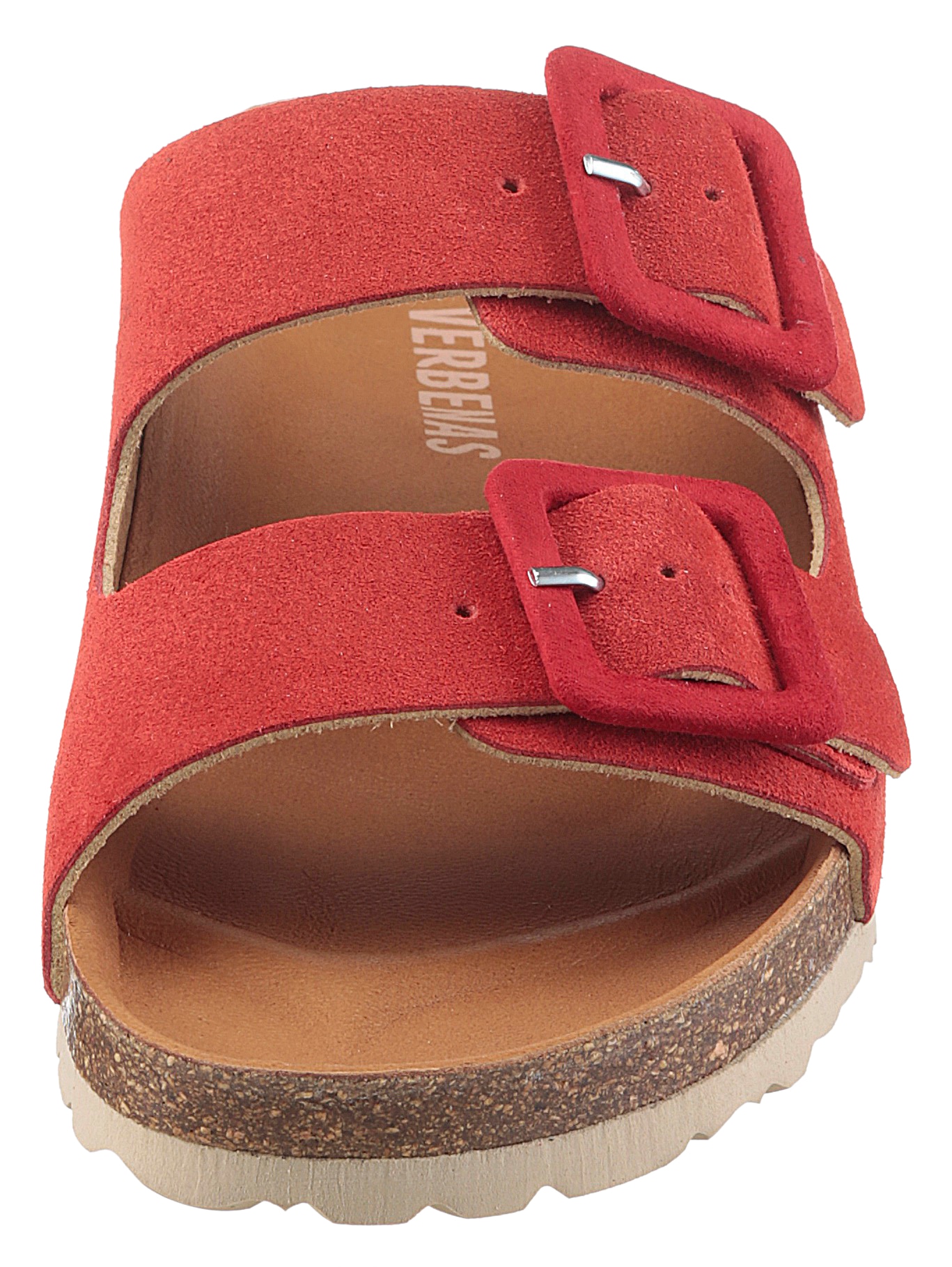 VERBENAS Pantolette »Randell Velour«, Sommerschuh, Schlappen, Hausschuh, Urlaubschuh mit Softfußbett