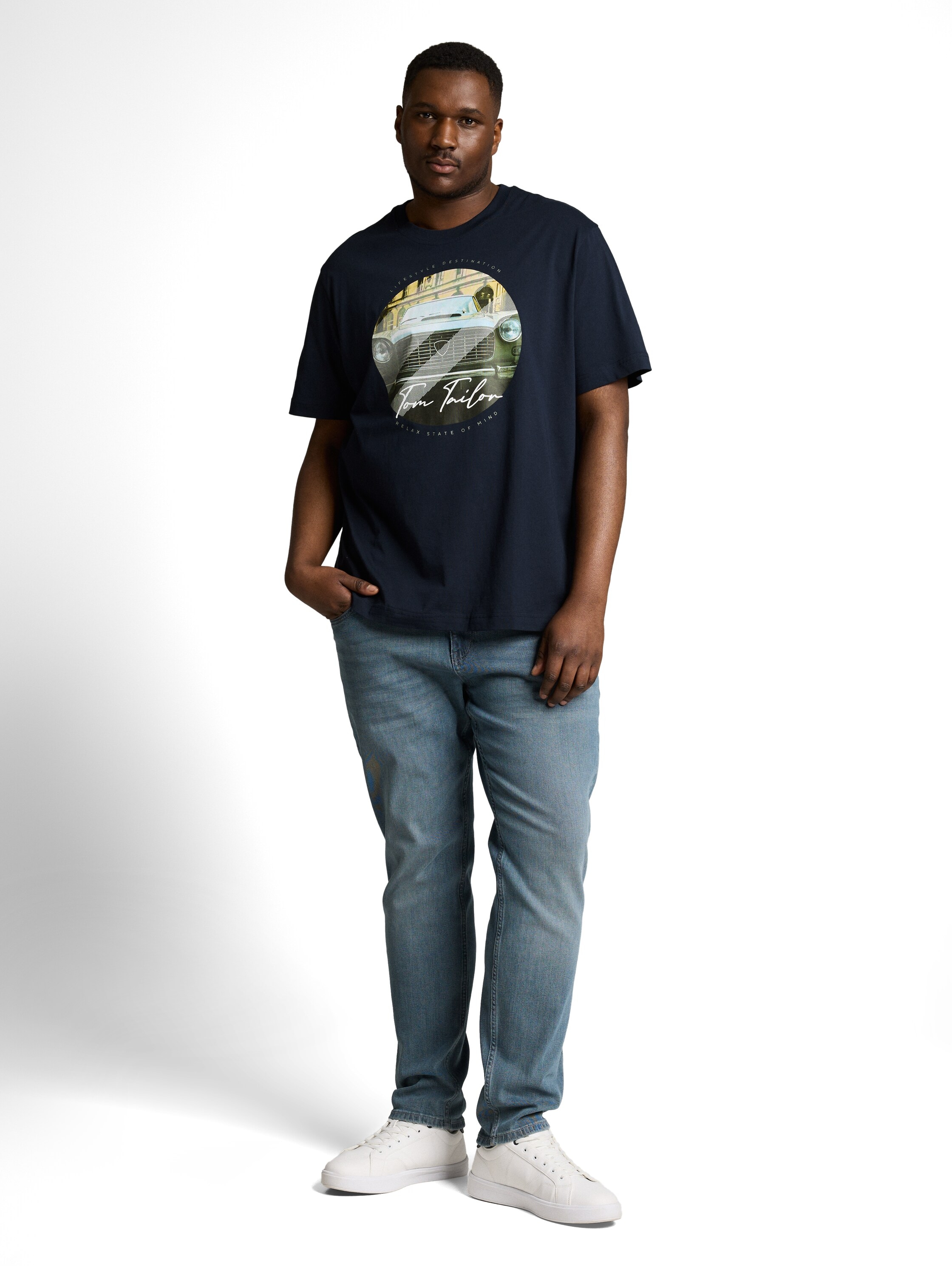 TOM TAILOR PLUS Kurzarmshirt mit Frontprint - Große Ggrößen