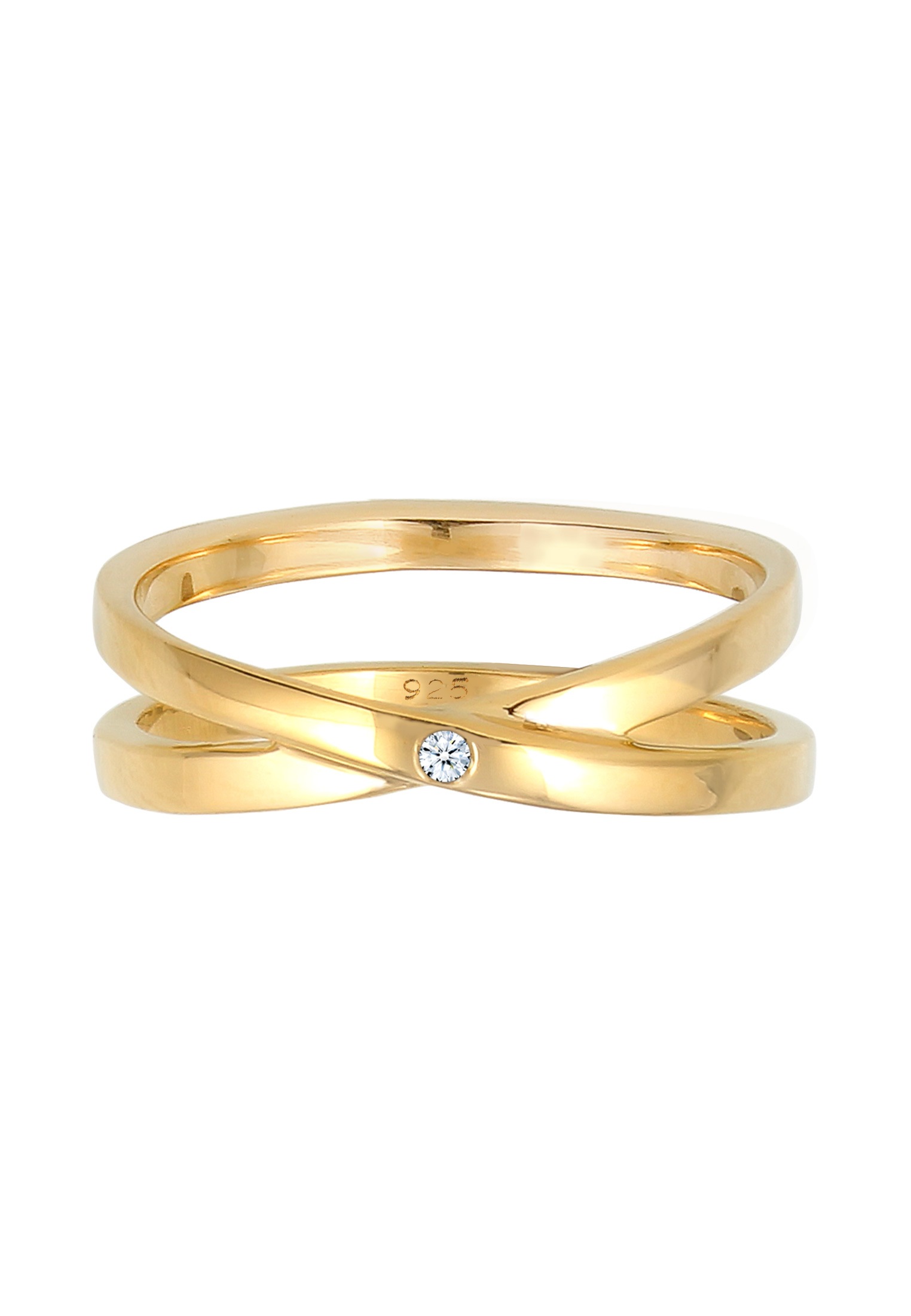 Elli DIAMONDS Diamantring »Ring Wickelring Cross Diamant (0.015 ct.) 925 Sterling Silber«