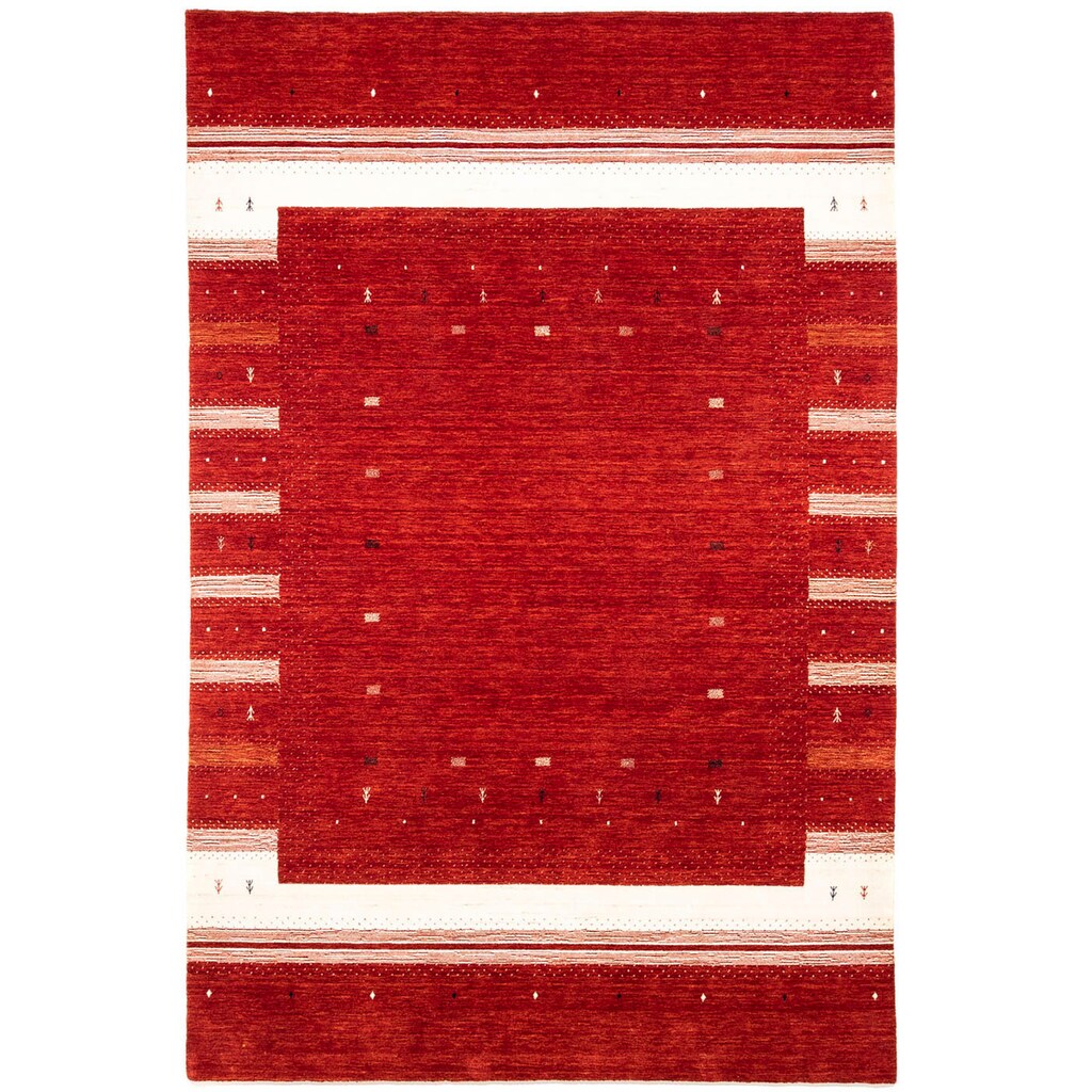 morgenland Wollteppich »Loribaft Minimal Rosso 303 x 203 cm«, rechteckig, Unikat mit Zertifikat
