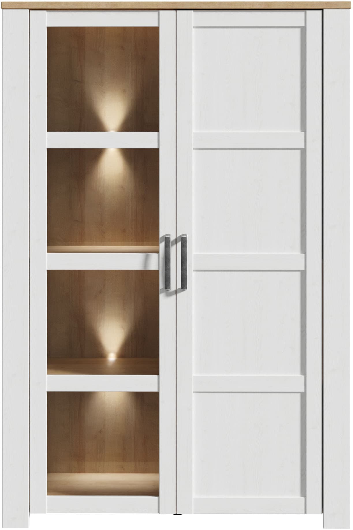 FORTE Highboard »Bohol, Vitrine mit Glastüre, viel Stauraum« B/H/T 106,4/160,6/42 cm Beleuchtung optional bestellbar