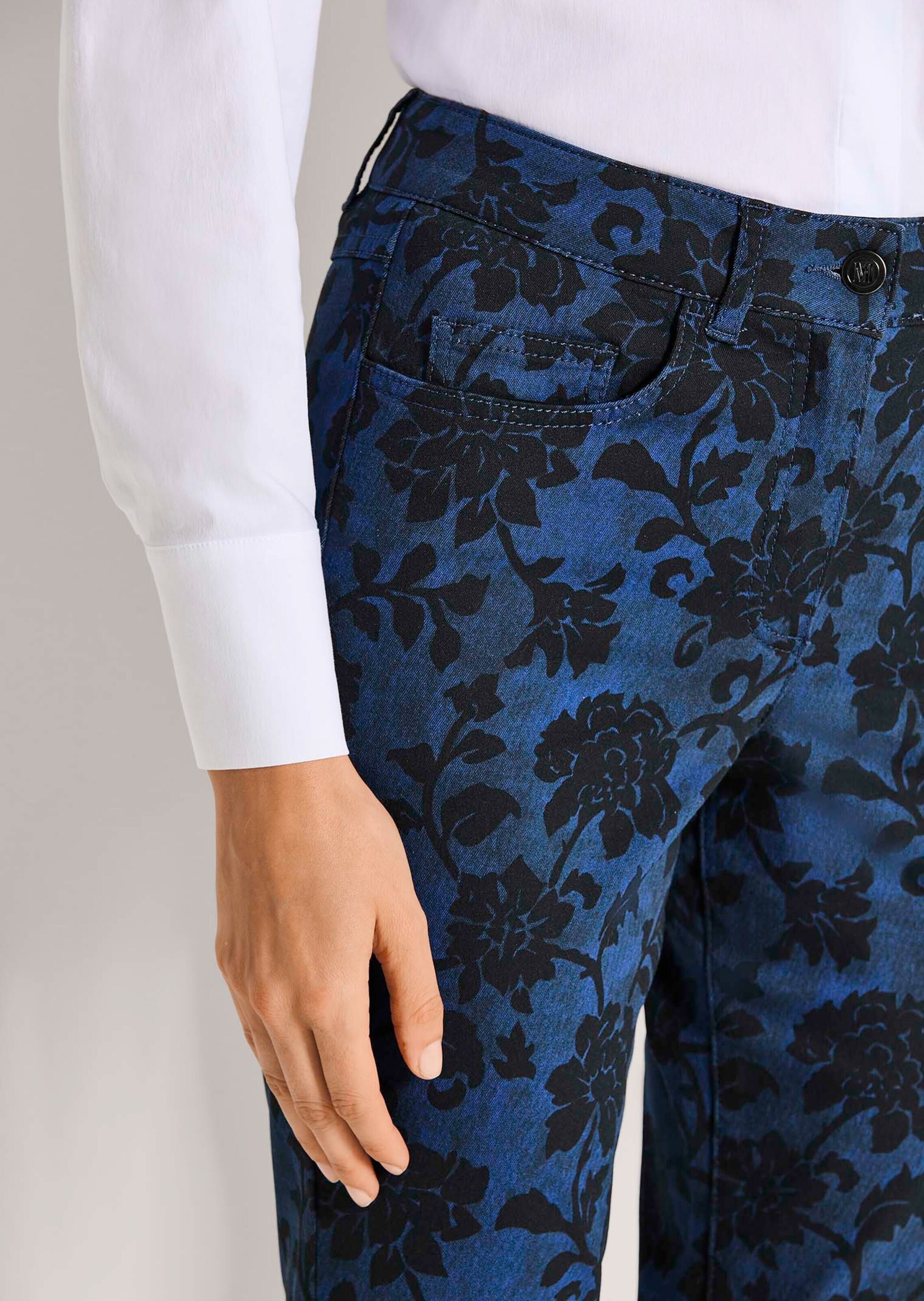 MADELEINE Chinos »Druckhose Baumwollhose mit floralem Print«
