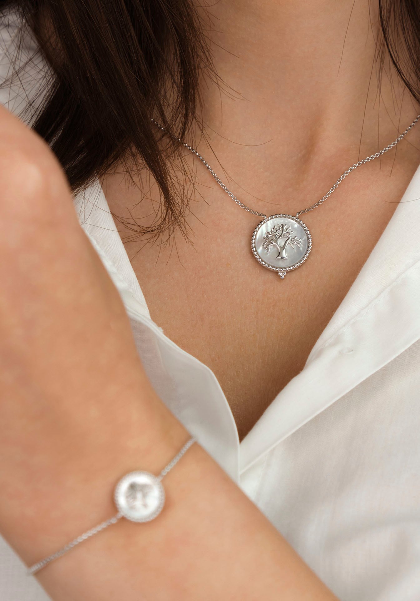 Engelsrufer Kette mit Anhänger »Schmuck Geschenk, Lebensbaum, ERN-LILTREE-PE, ERN-LILTREE-PE-G«, mit Perlmutt