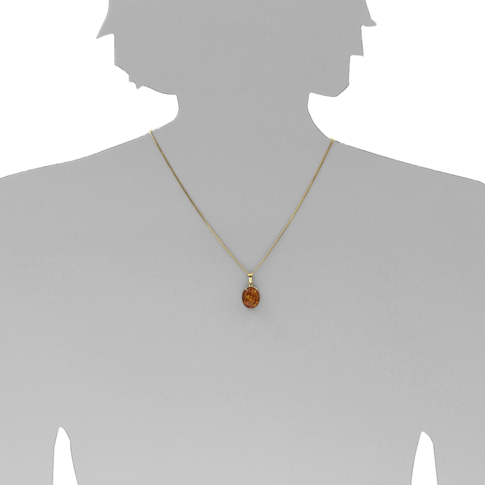 OSTSEE-SCHMUCK Kette und Anhänger Set »- Classic 16x12 - Gold 333/000 - Bernstein«