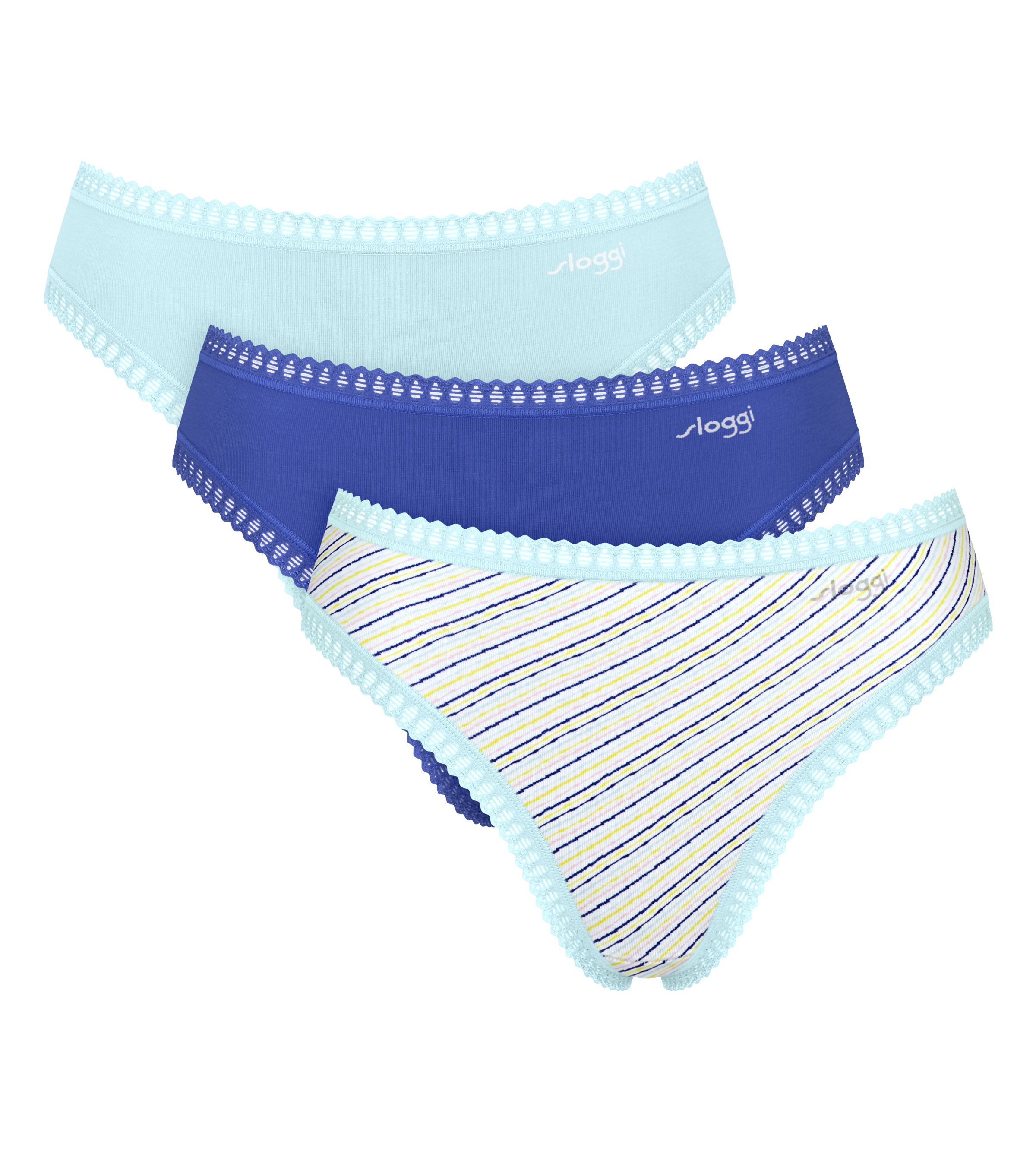 sloggi Slip »GO Crush High leg C3P« 3er Pack,  mit Spitzendetails