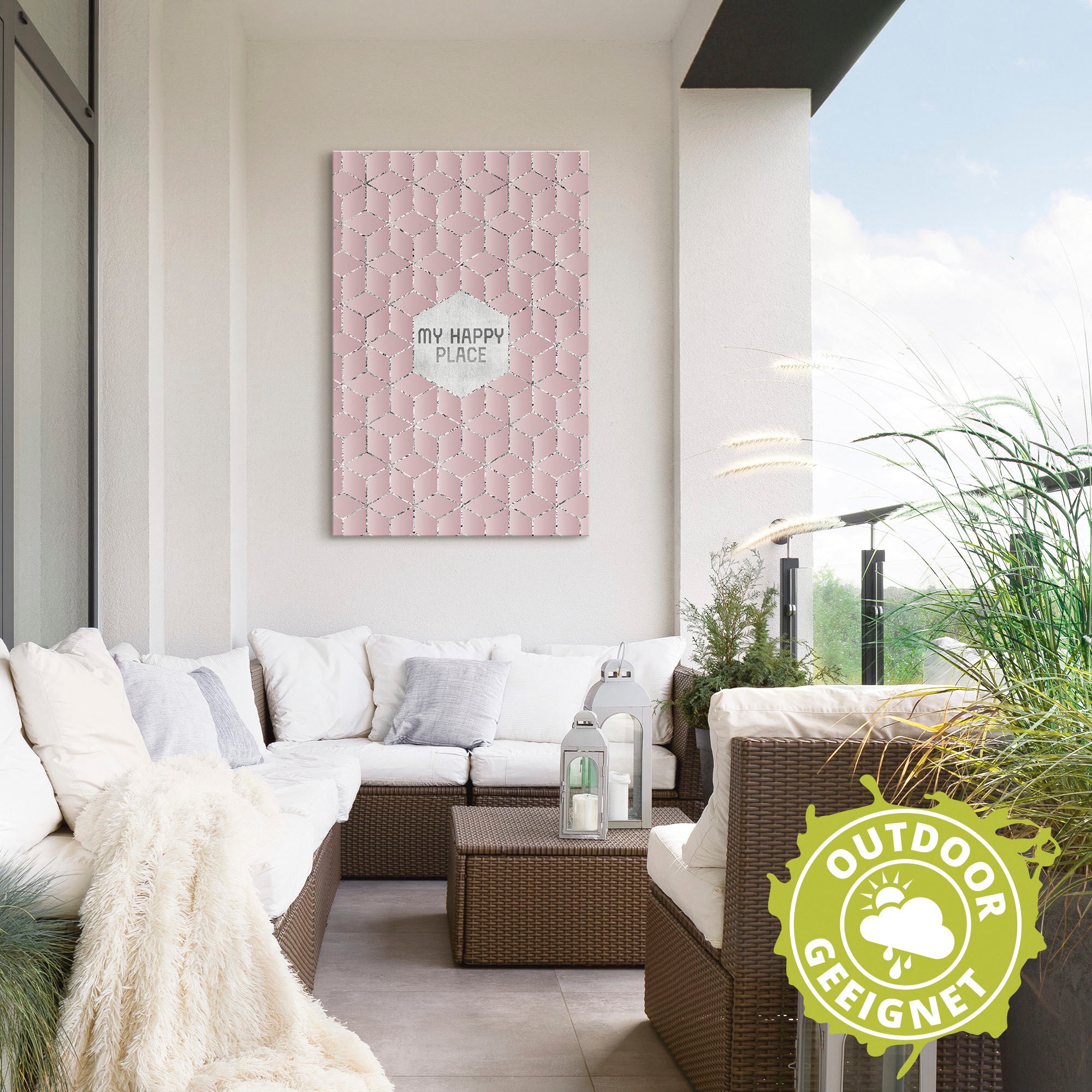 Artland Wandbild »Mein glücklicher Ort«, Sprüche & Texte, (1 St.), als Alubild, Outdoorbild, Poster in verschied. Größen