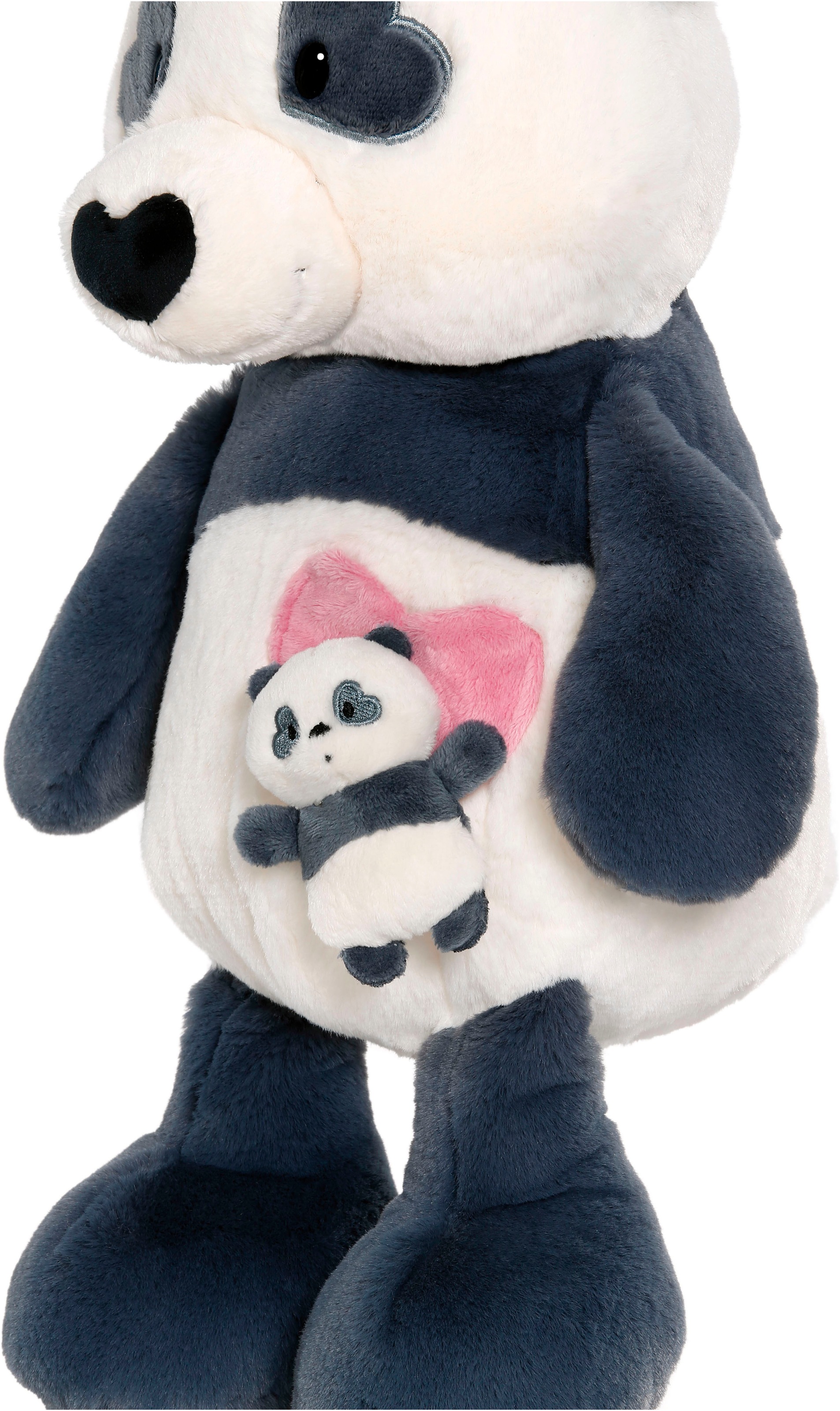 Nici Kuscheltier »Love, Panda, 40 cm, mit Herztasche und Baby-Panda schlenkernd«, schlenkernd; enthält recyceltes Material