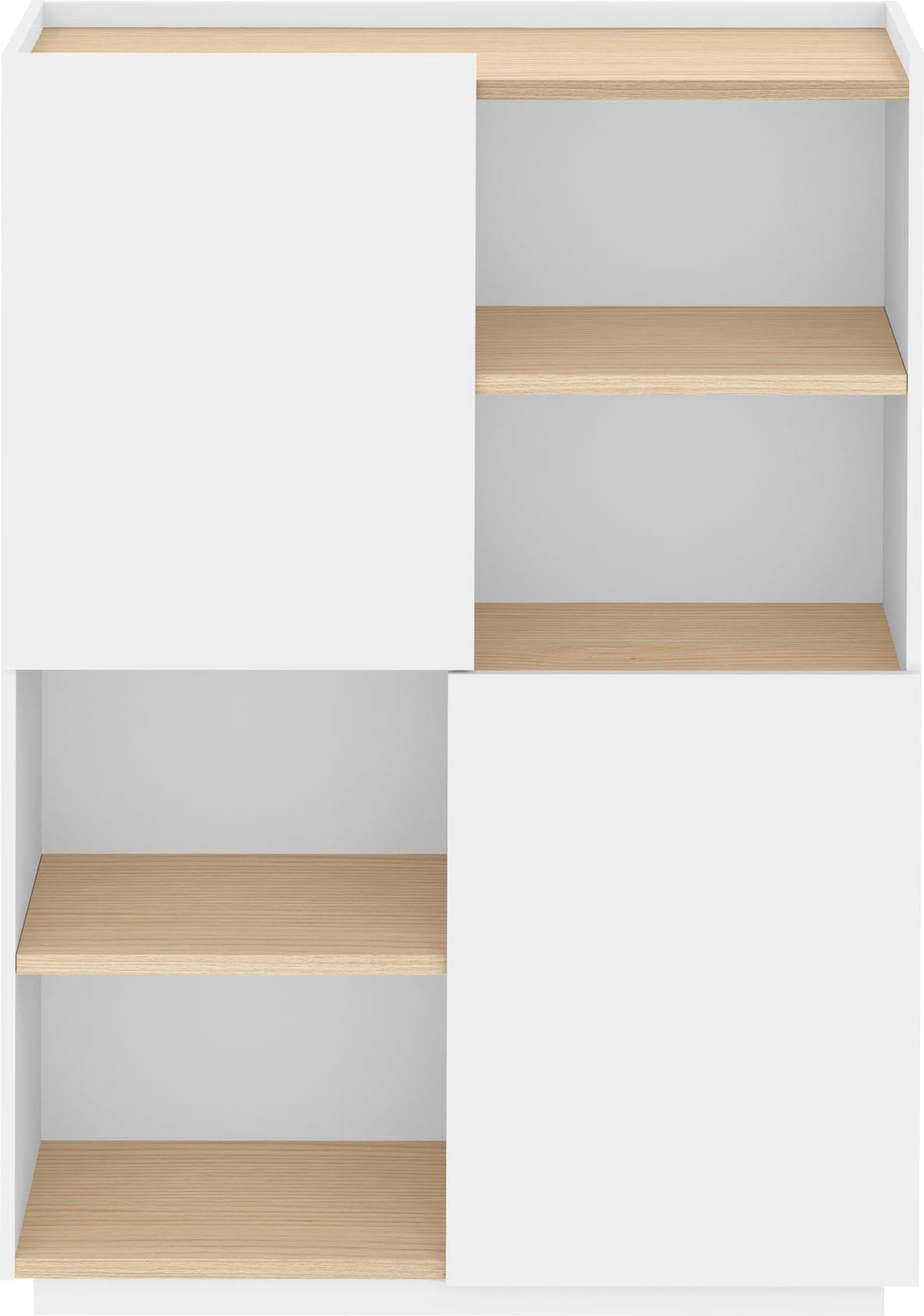 TemaHome Highboard »Nina«, Stauraumschrank aus Echtholzfurnier mit Metallfüssen, Breite 100 cm