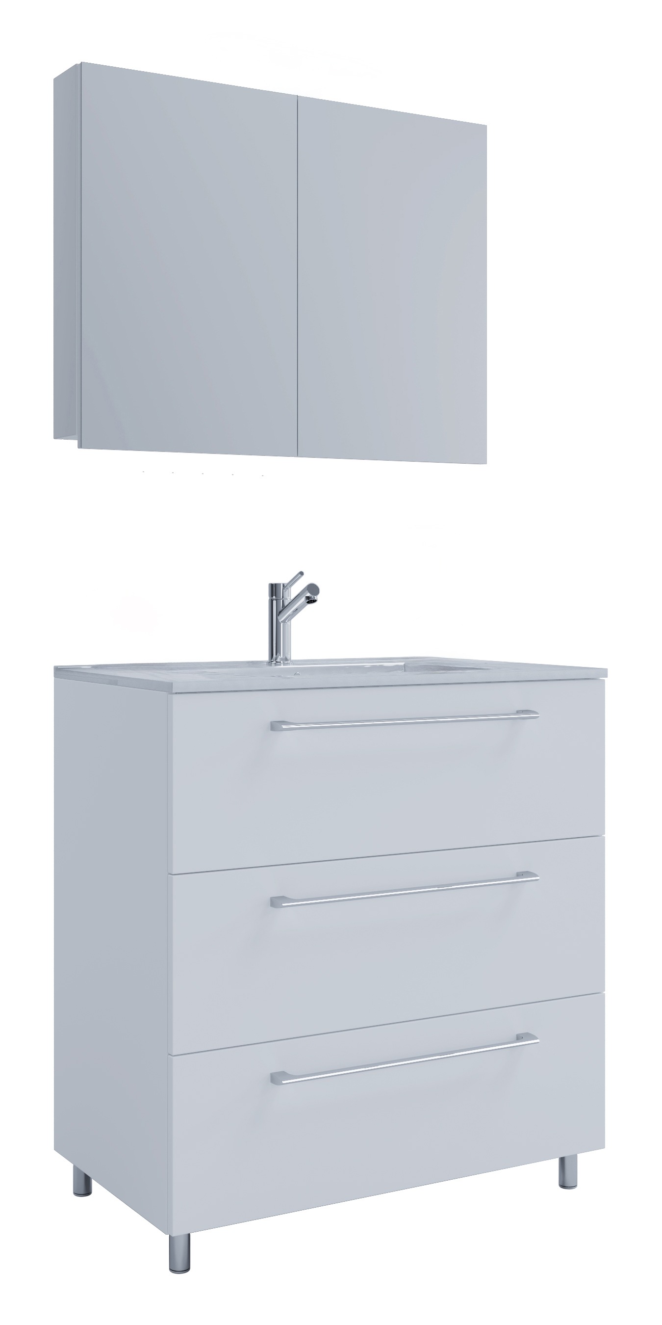 VCM Waschtisch »3-tlg. Waschplatz Waschtisch Badinos Schublade SP« 3 Stk. tlg.