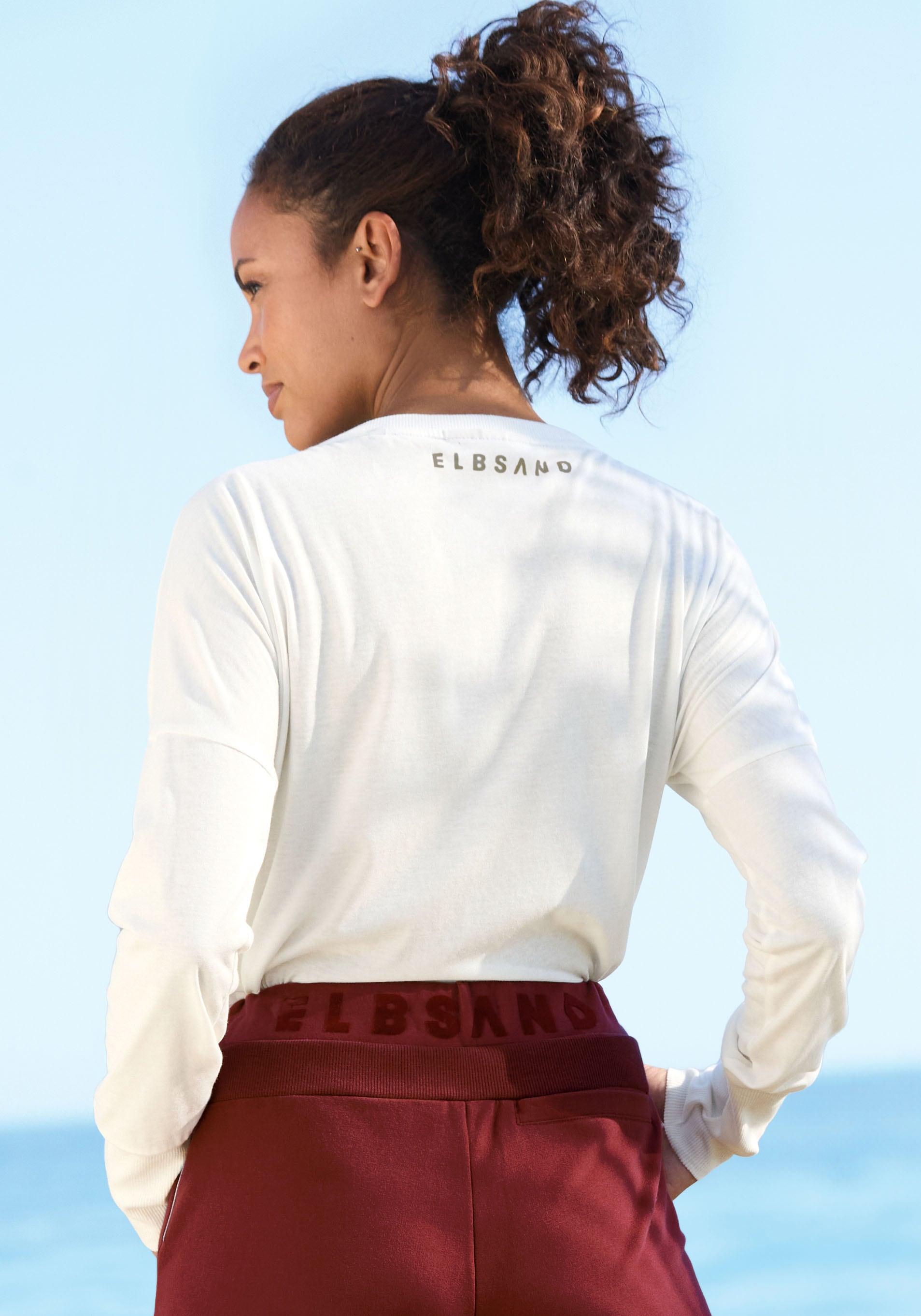 Elbsand Langarmshirt »Iruna« mit Frontdruck, Longsleeve, lockerer Schnitt