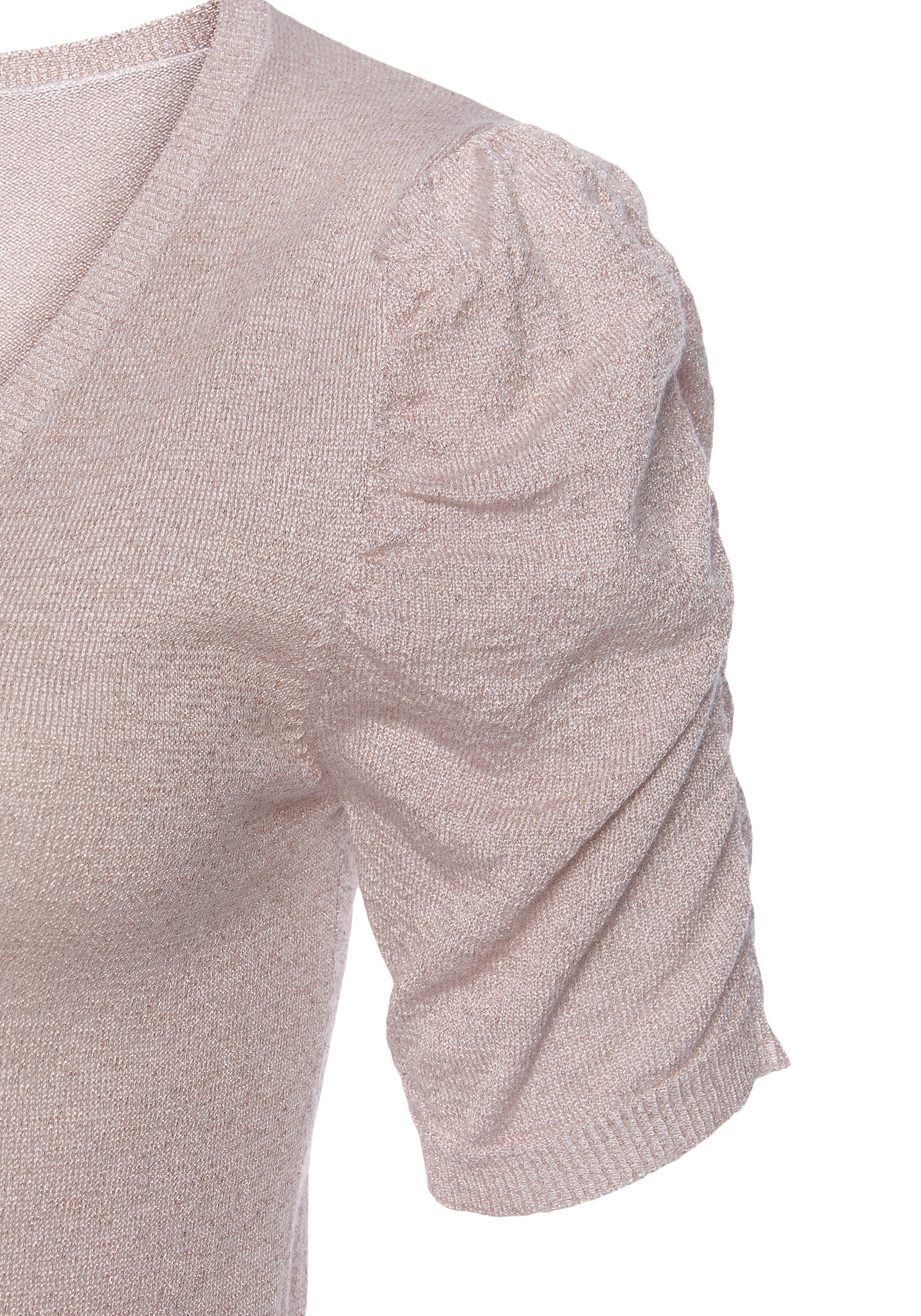 Vivance Kurzarmpullover, mit Glitzerfäden