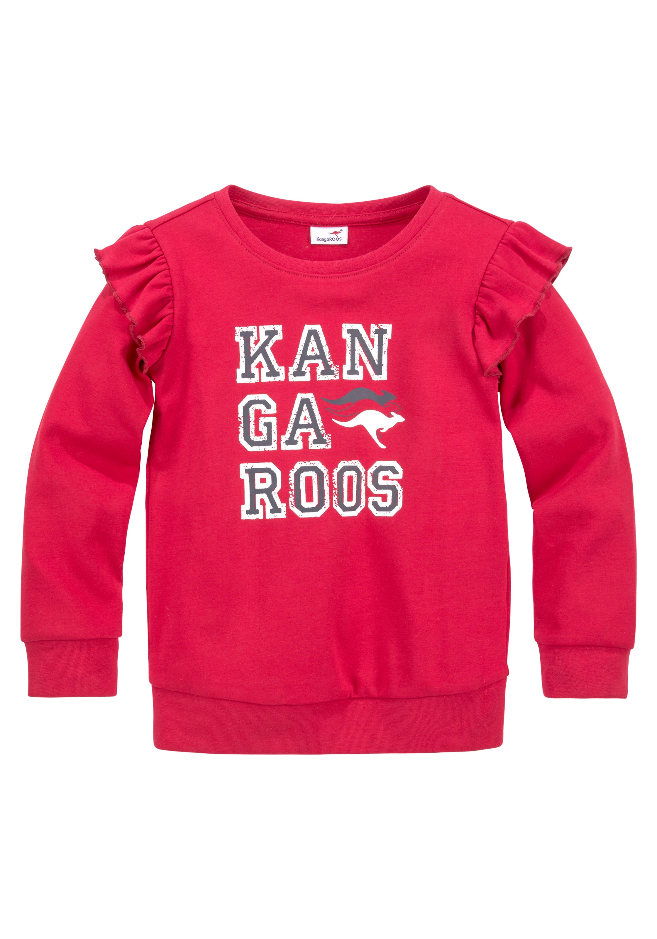 KangaROOS Sweatshirt »Kleine Mädchen«, Online Shop OTTO an und im mit den Rüschen Ärmeln Glitter