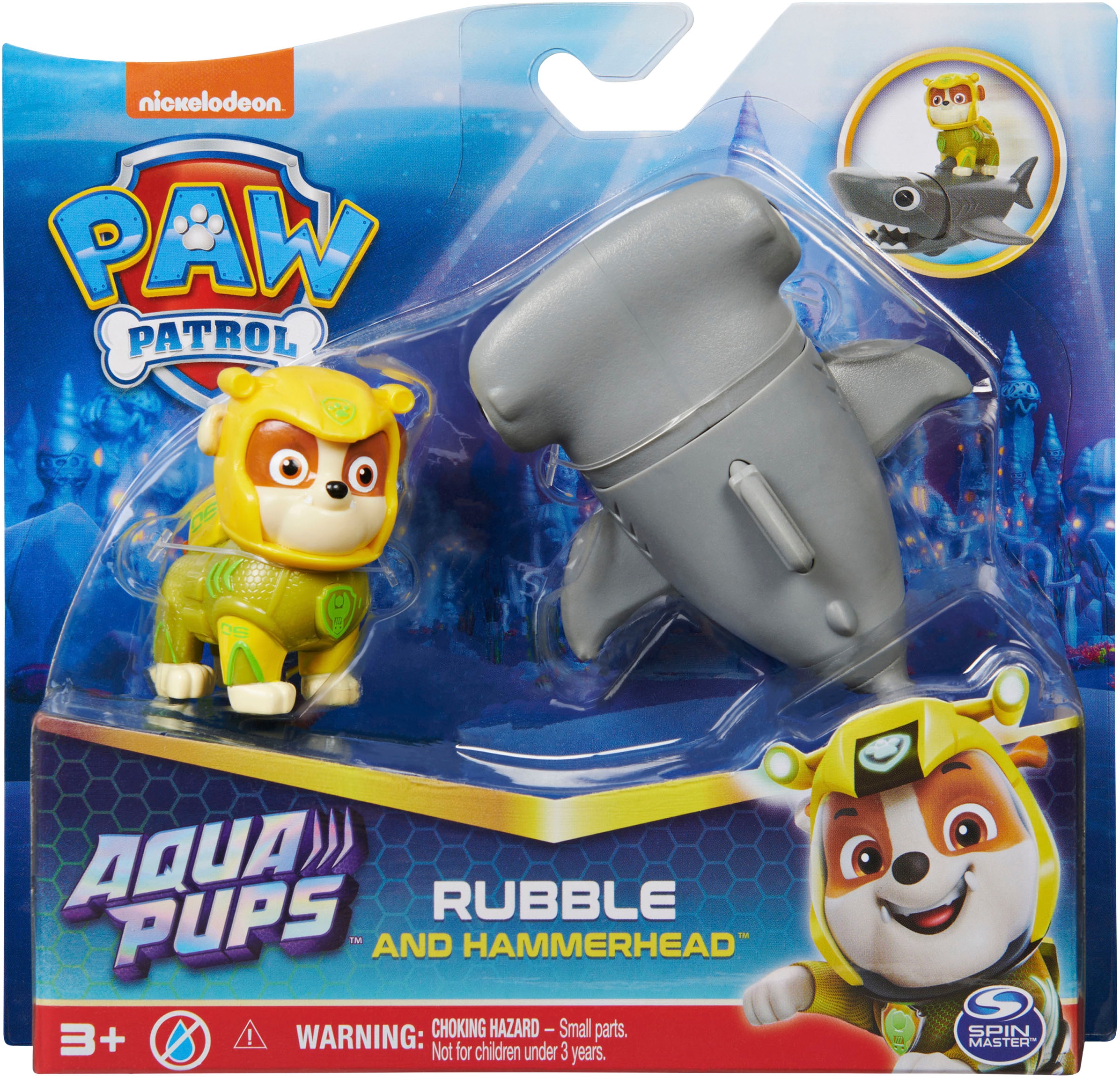 Spin Master Spielfigur »Paw Patrol - Aqua Pups - Hero Pups Solid Rubble«, (Set)