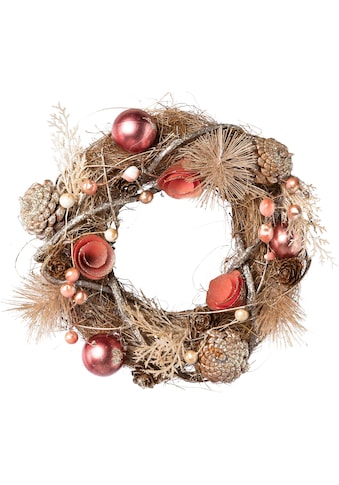 Dekokranz »Weihnachtsdeko«, mit Kugeln, Beeren, Zapfen und Blüten