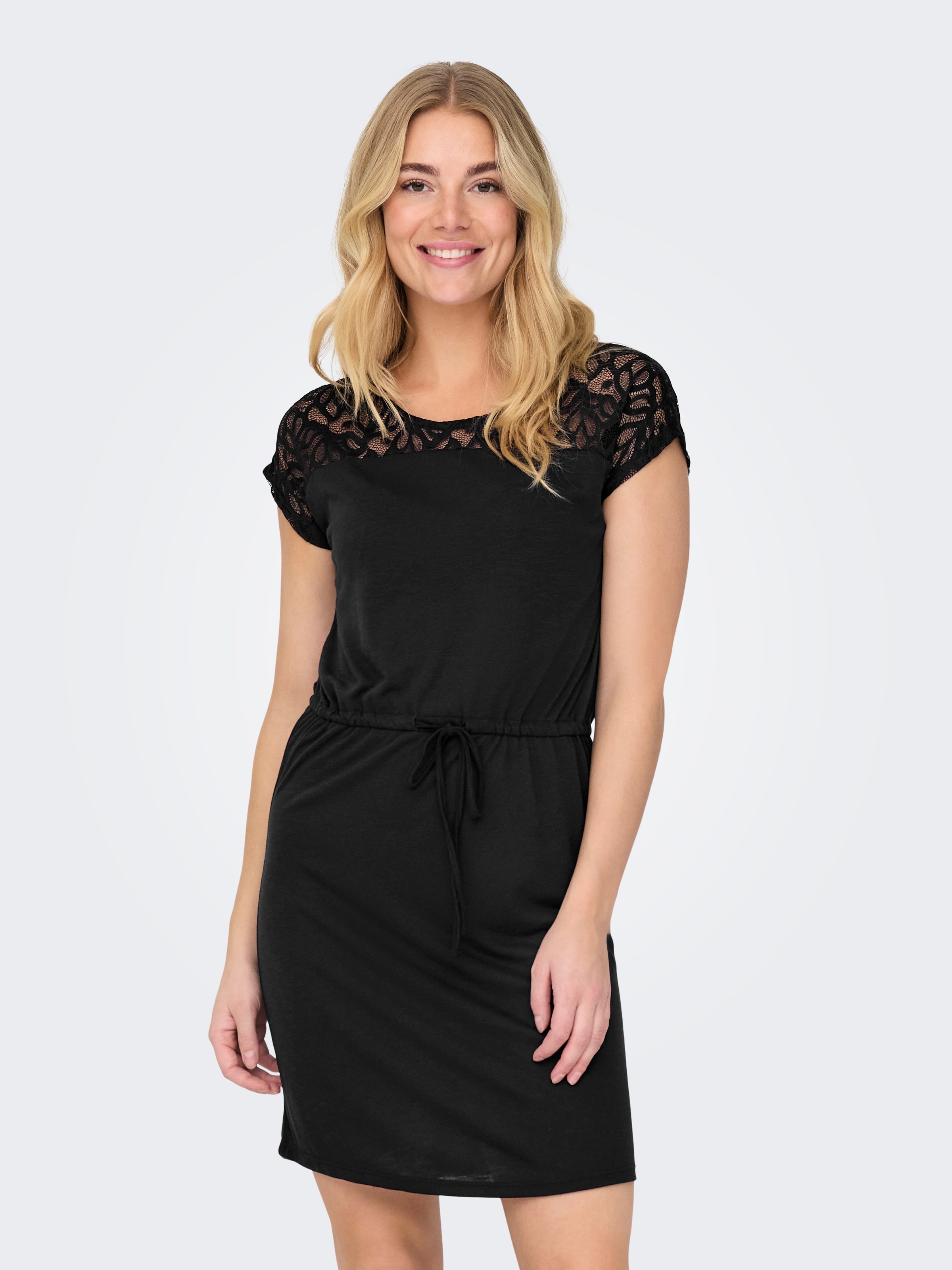 ONLY Spitzenkleid »ONLSINDY LIFE S/S O-NECK MIX DRESS JRS«, Sommerkleid