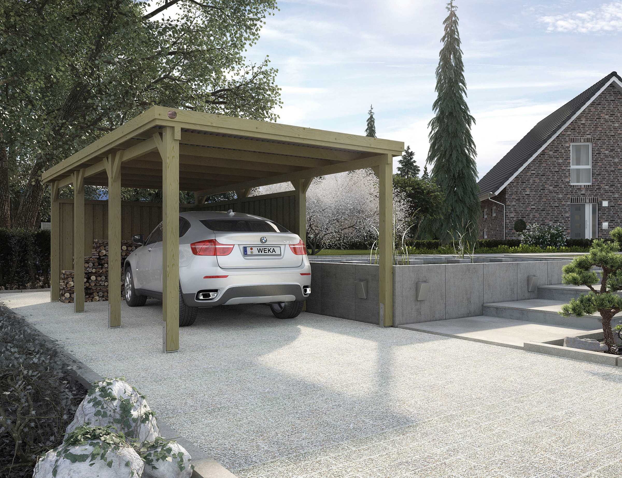 weka Einzelcarport »617 Gr.2«, Holz, 270 cm, braun