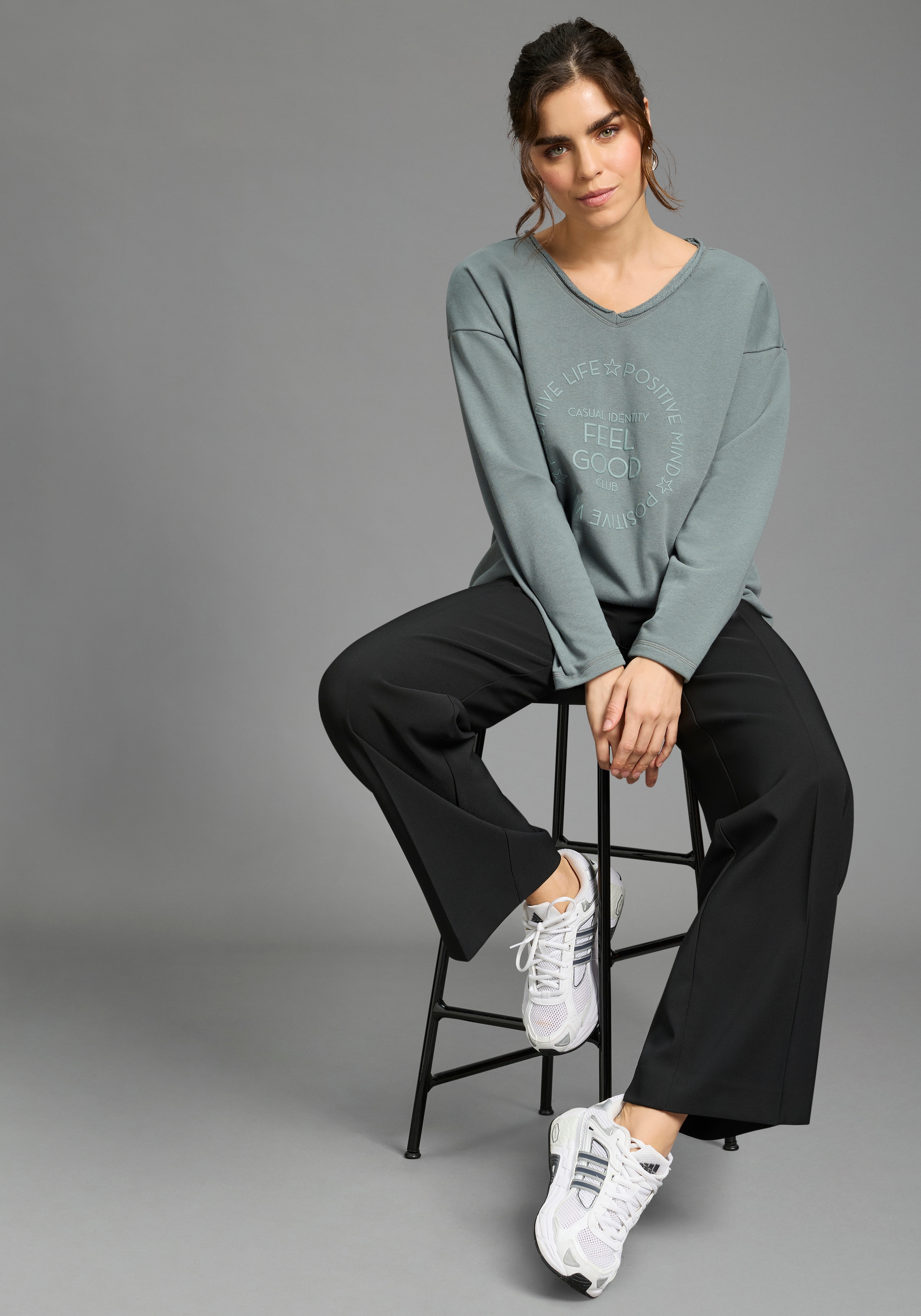 Laura Scott Longsweatshirt , mit Fransenkante
