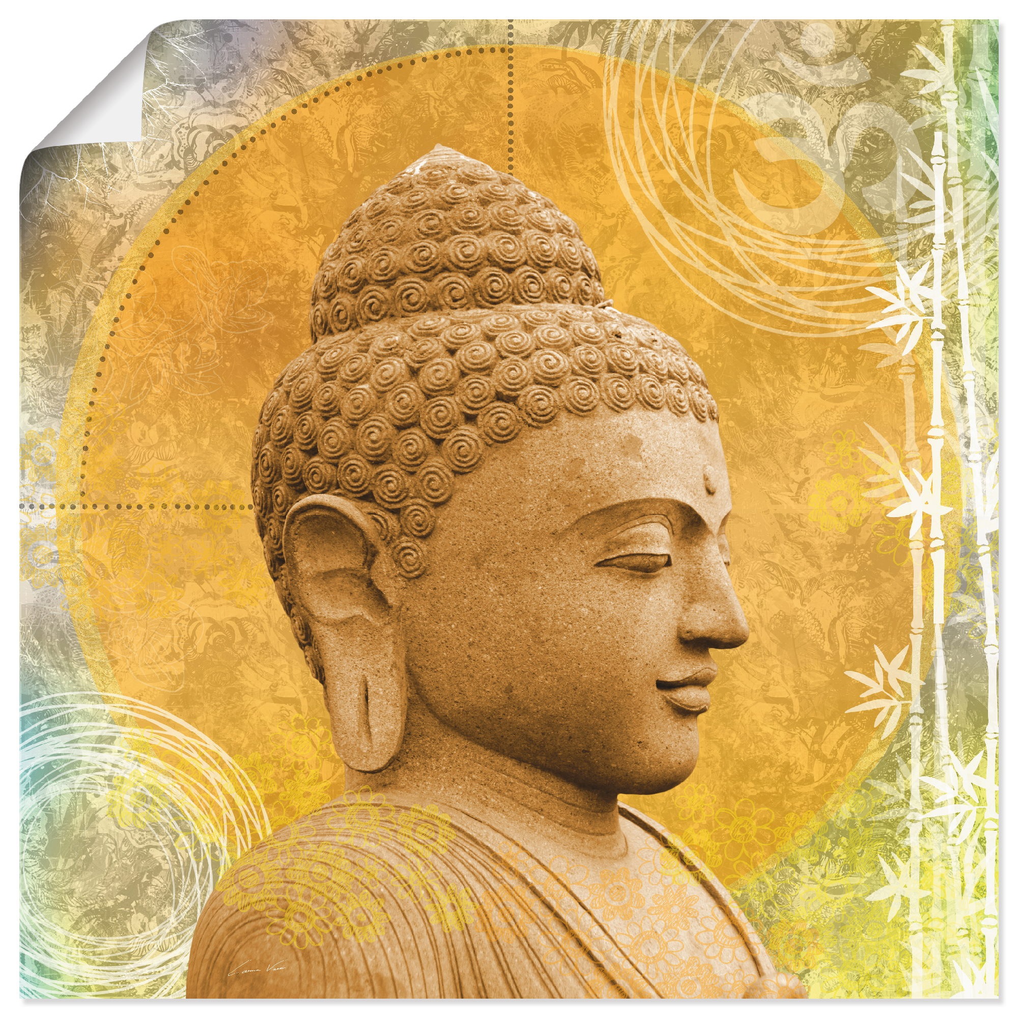 Artland Wandbild »Buddha II«, Spa, (1 St.), in vielen Größen & Produktarten - Alubild / Outdoorbild für den Außenbereich, Leinwandbild, Poster, Wandaufkleber / Wandtattoo auch für Badezimmer geeignet