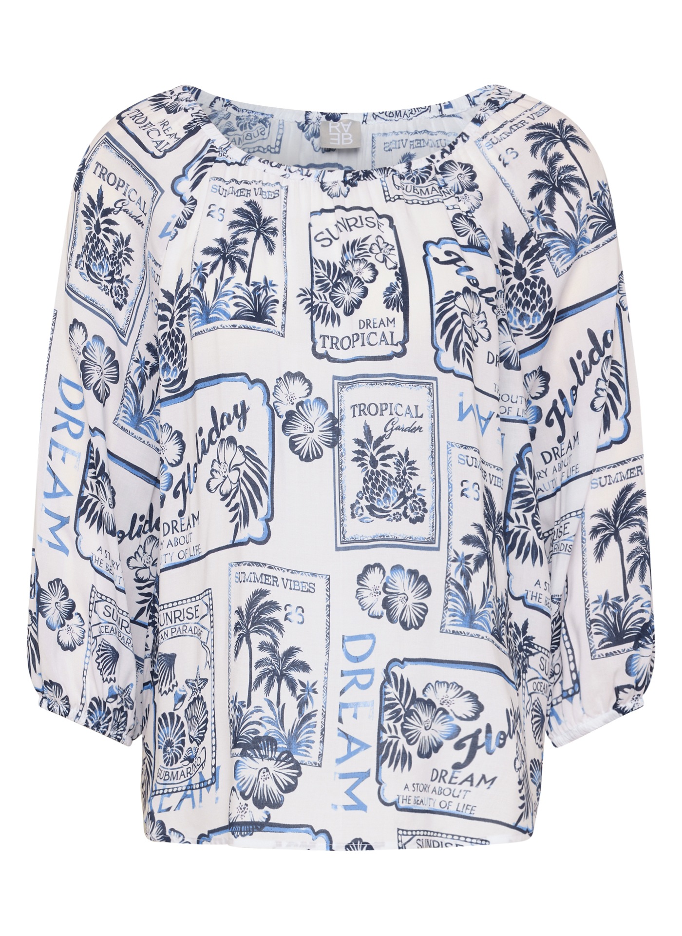Rabe Schlupfbluse 3/4-Arm mit Allover-Druck