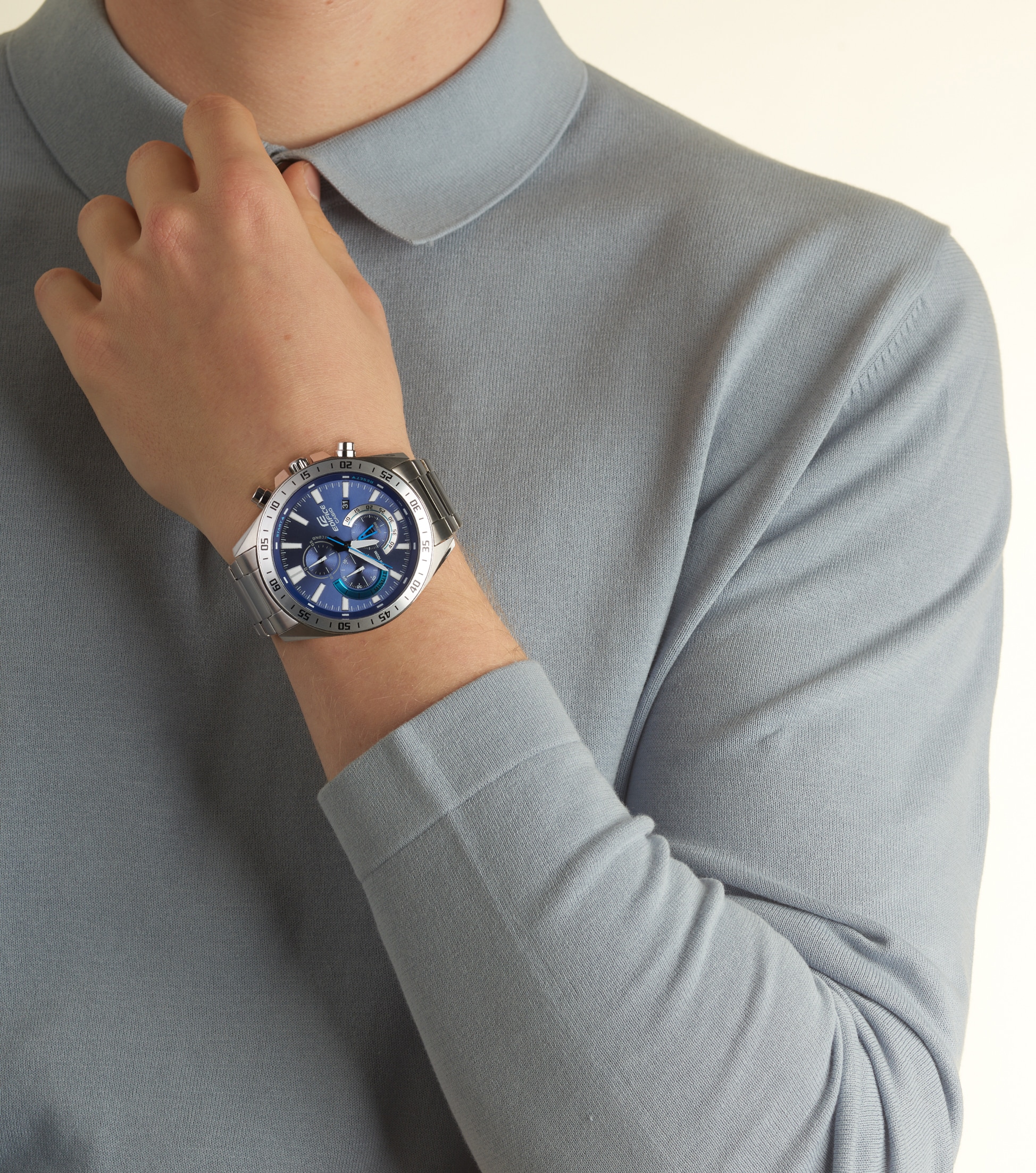CASIO EDIFICE Chronograph, Quarzuhr,Armbanduhr,Herrenuhr, Edelstahlarmband, bis 10bar wasserdicht
