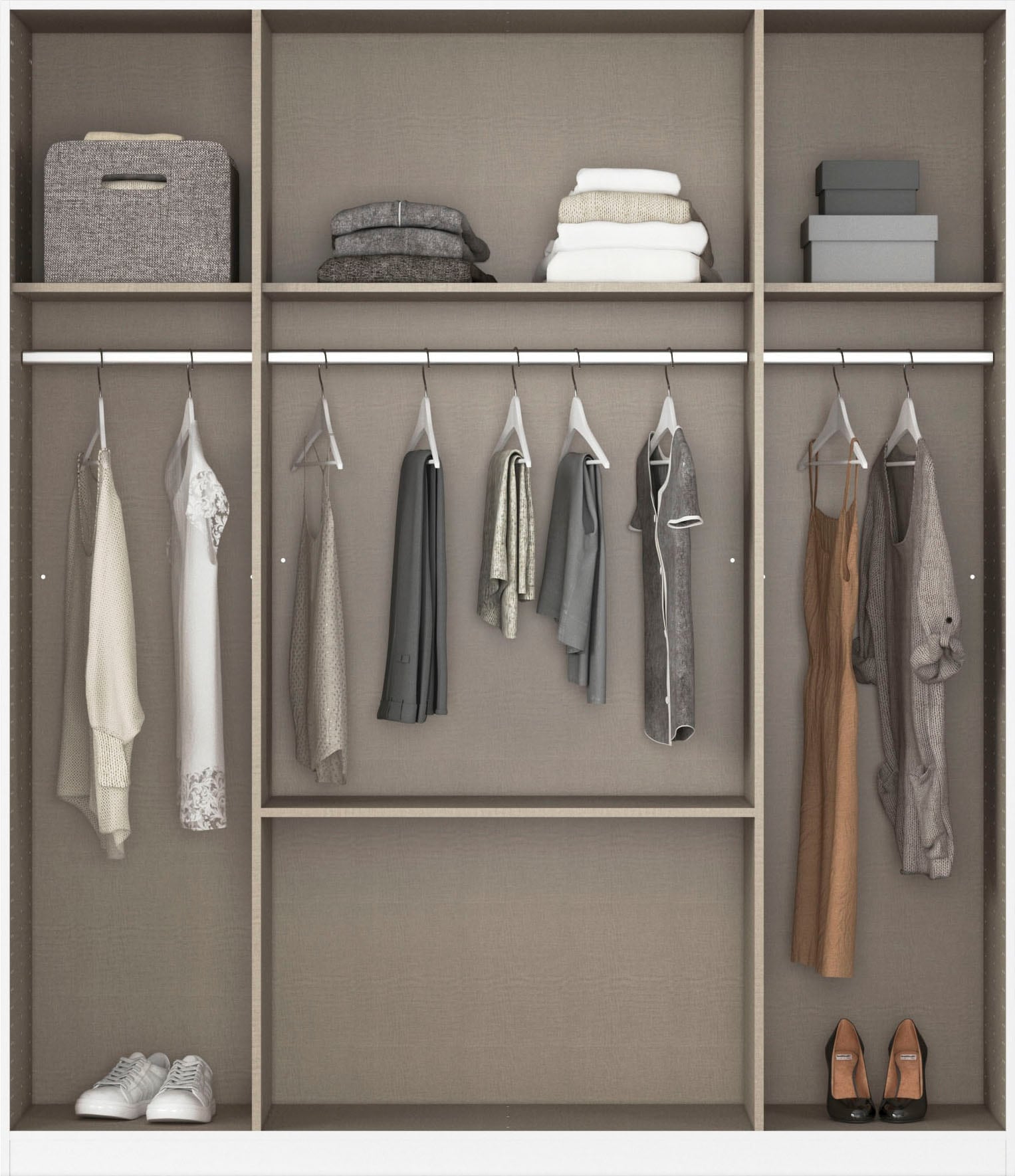 rauch Schlafzimmer-Set »Komplettschlafzimmer Schlafzimmer BURANO mit Schrank in 3 Breiten,« Set, 4 Stk. tlg. Bett 180x200 cm und 2 Nachttischen MADE IN GERMANY