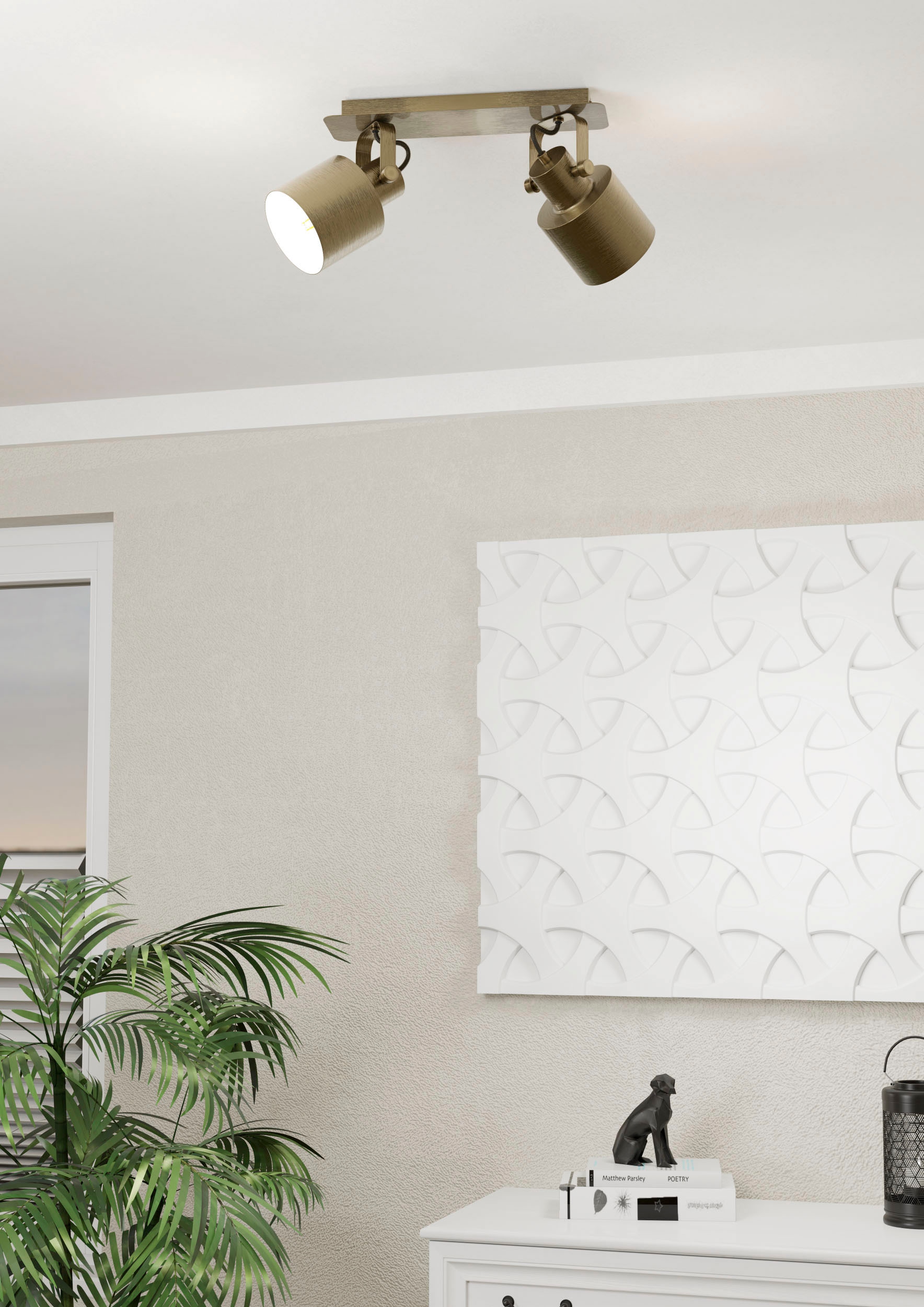 EGLO Deckenspot »SOUTHERY«, Leuchtmittel E27 | Leuchtmittel wechselbar-ohne Leuchtmittel, Deckenspot in gold und weiß aus Stahl - exkl. E27 - 40W