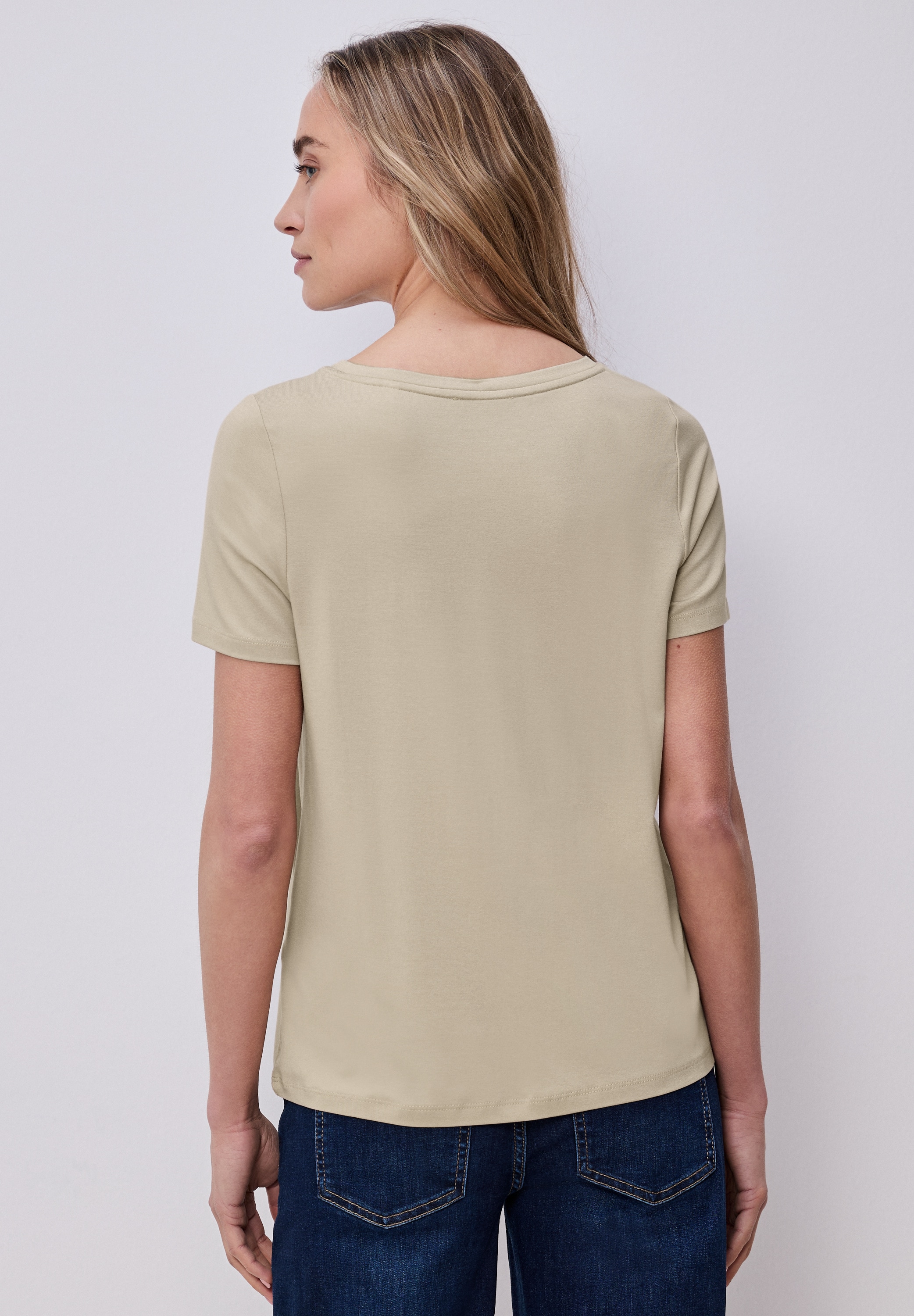 STREET ONE Rundhalsshirt Sommershirt mit Wording-Print