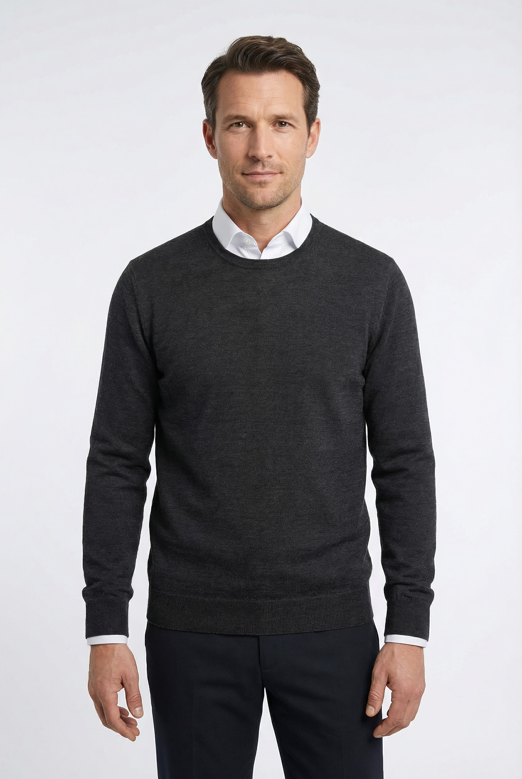 OLYMP Rundhalspullover »OLYMP Strick Casual« moderner Strickpullover