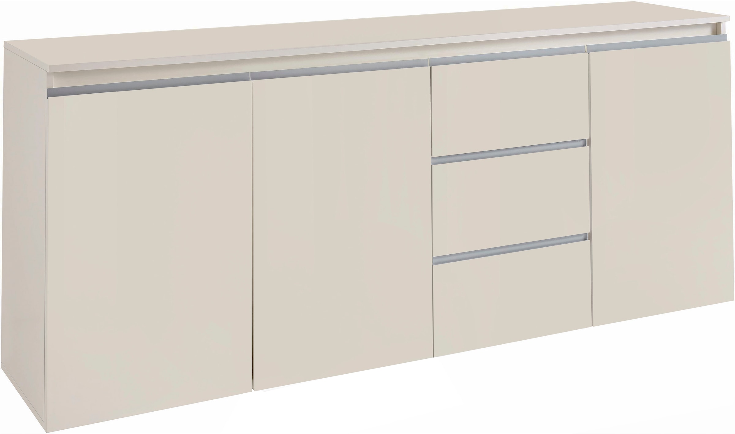 INOSIGN Sideboard »Magic, Kommode, Schrank, Stauraumschrank« Mit 3 Türen,3 Schubkästen und Aluminiumgriff, (B/T/H) 200x40x81 cm
