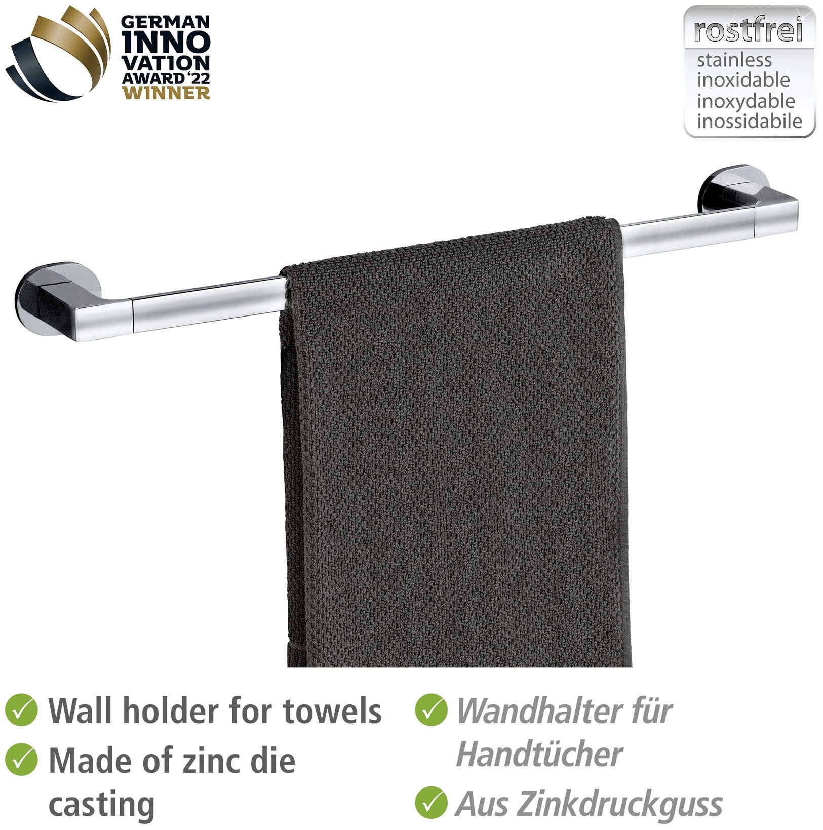 WENKO Handtuchstange »UV-Loc® Maribor«, befestigen ohne Bohren