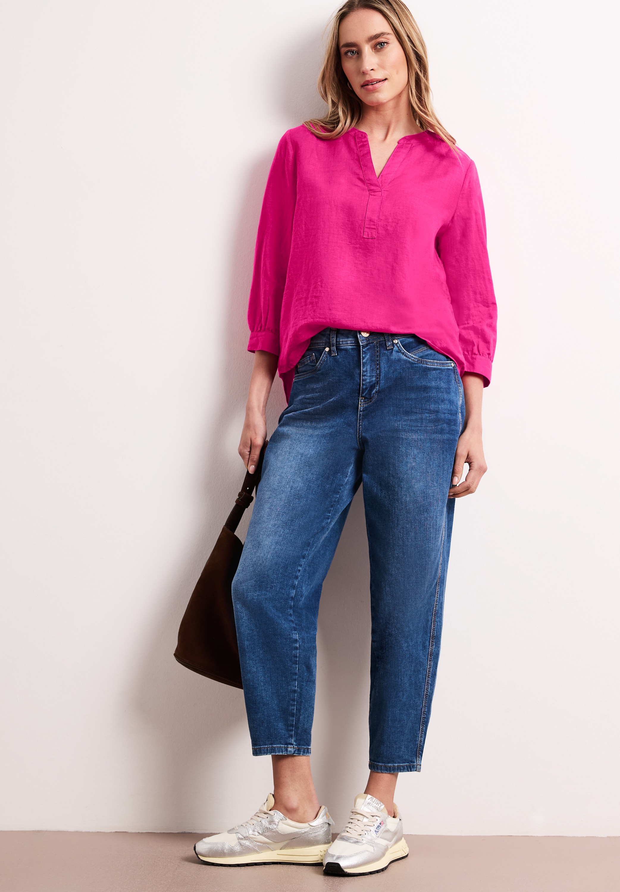 STREET ONE Klassische Bluse aus Leinenmix