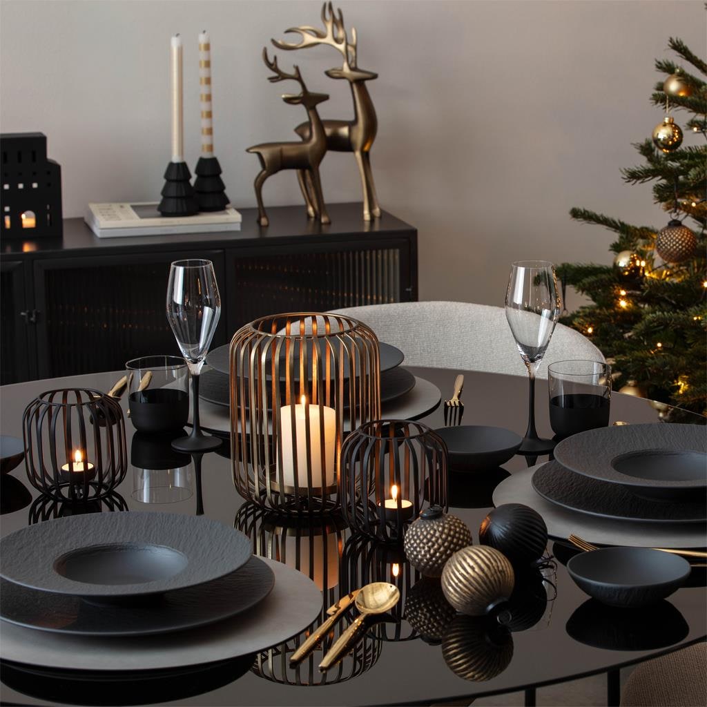 Villeroy & Boch Weihnachtsfigur »Glas-Weihnachtskugeln Christmas Chic braun-schwarz« Abwischbar