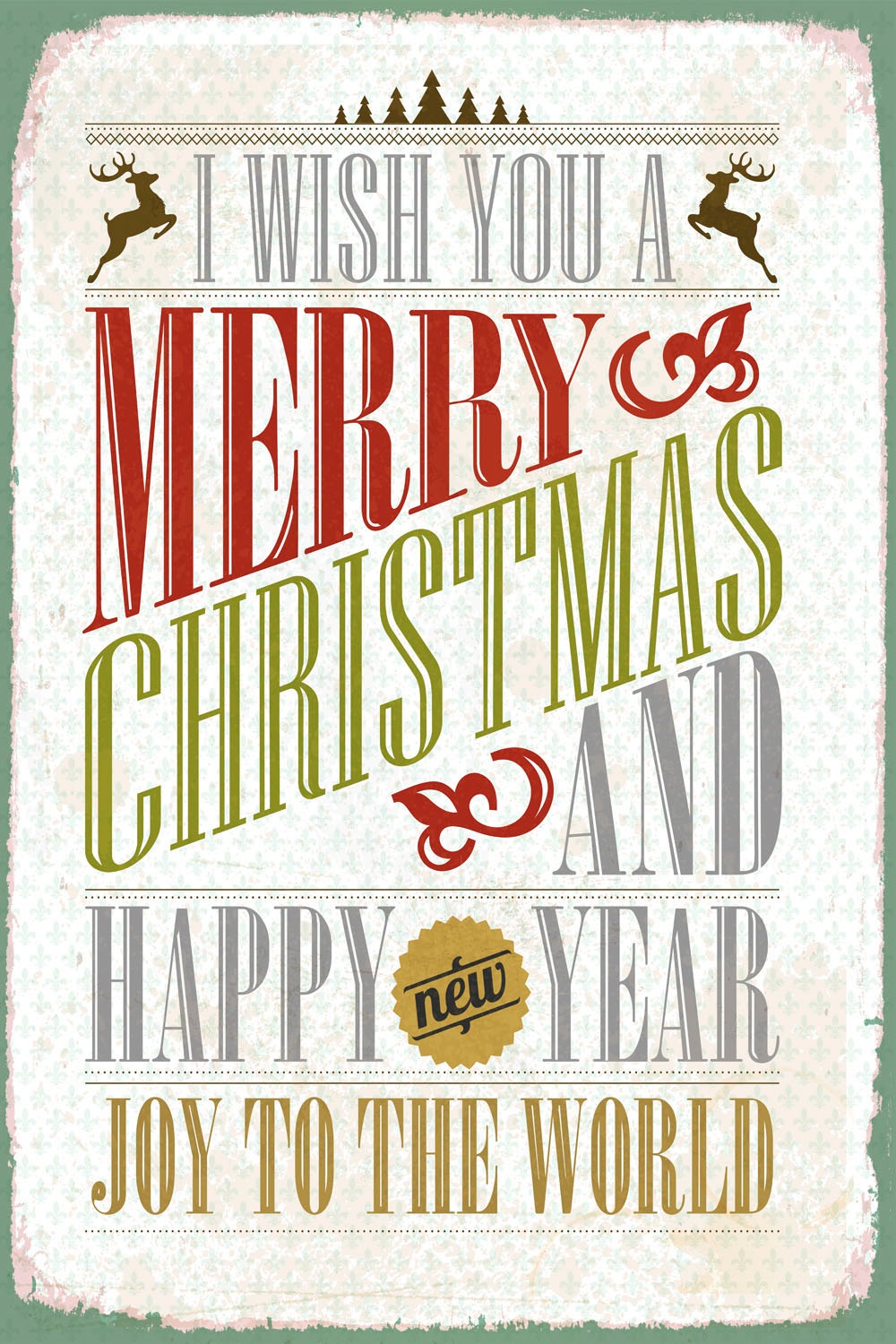 queence Metallbild »Merry Christmas«, Schriftzüge-Schriftzug-Tiere, (1 St.), Stahlschilder