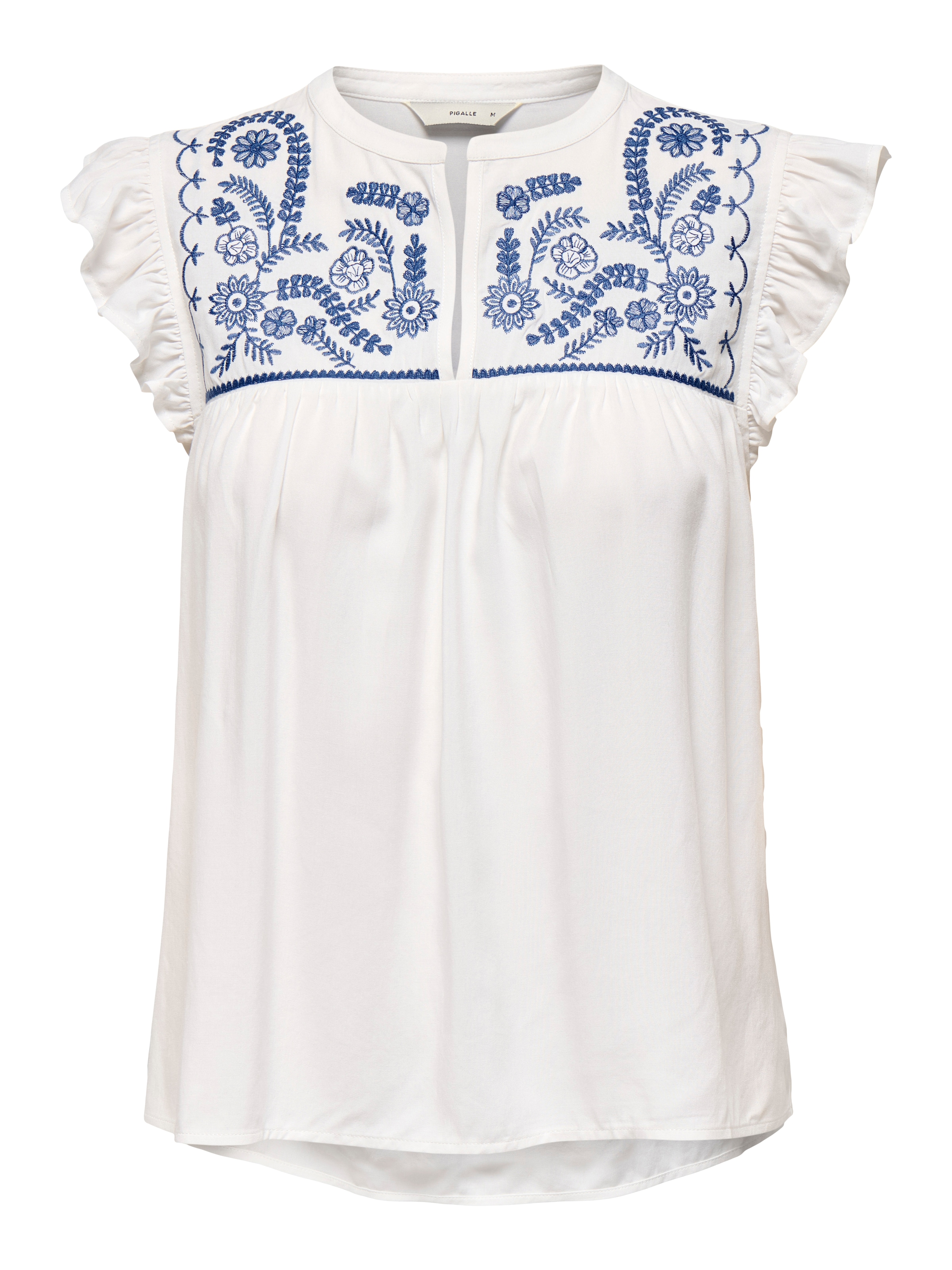 ONLY Rüschentop »ONLVESTINE S/S TOP WVN NOOS« Viskose, loose fit, Rundhals