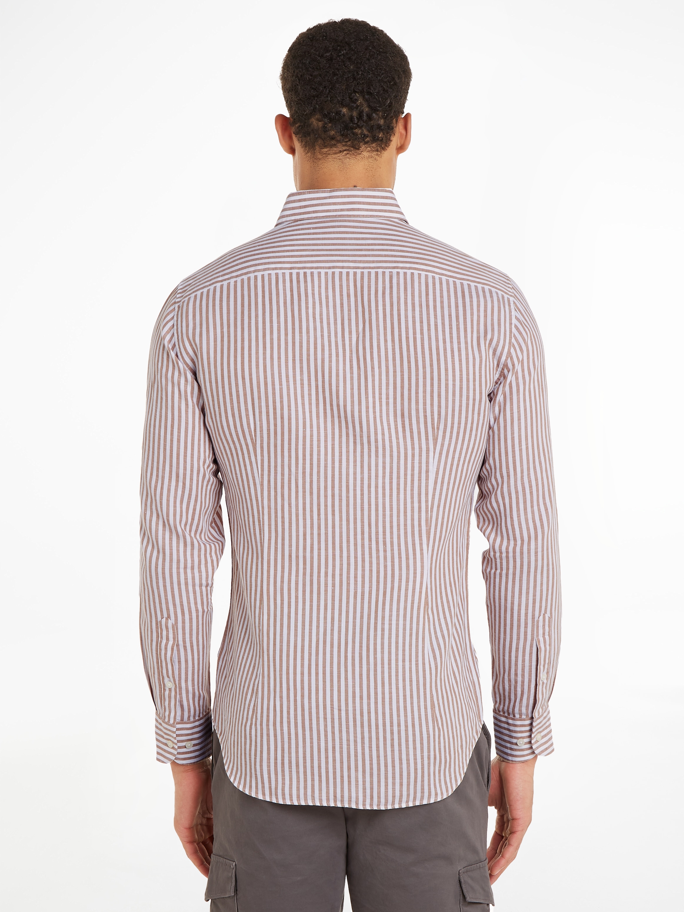 Tommy Hilfiger Langarmhemd »CL W-COTTON LINEN STRIPE SHIRT«, modisch gestreift