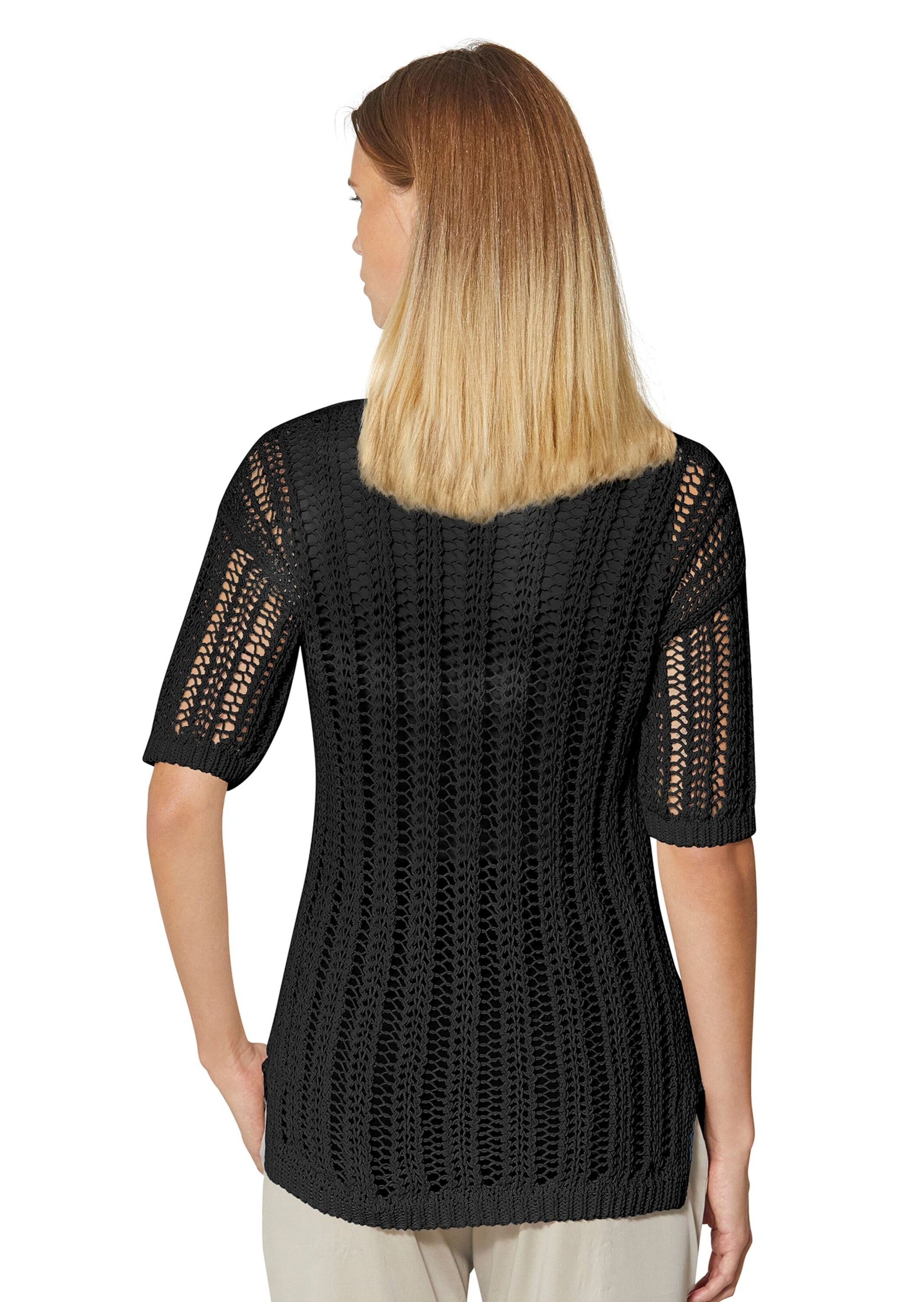 MADELEINE Longpullover »Pullover Ajourpullover aus edlem italienischem Bändchengarn«
